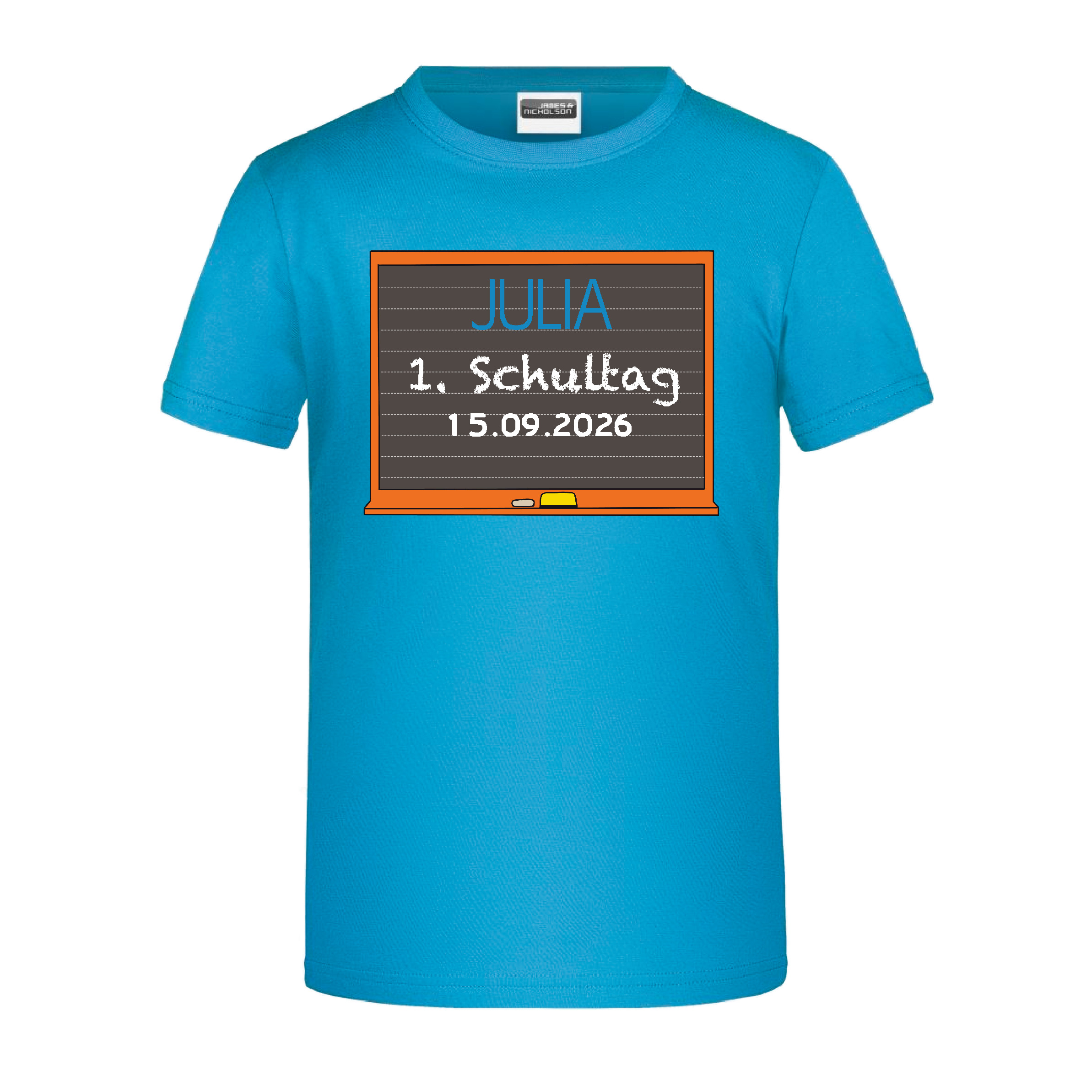 T-Shirt Kinder "Schulkind Tafel" personalisiert
