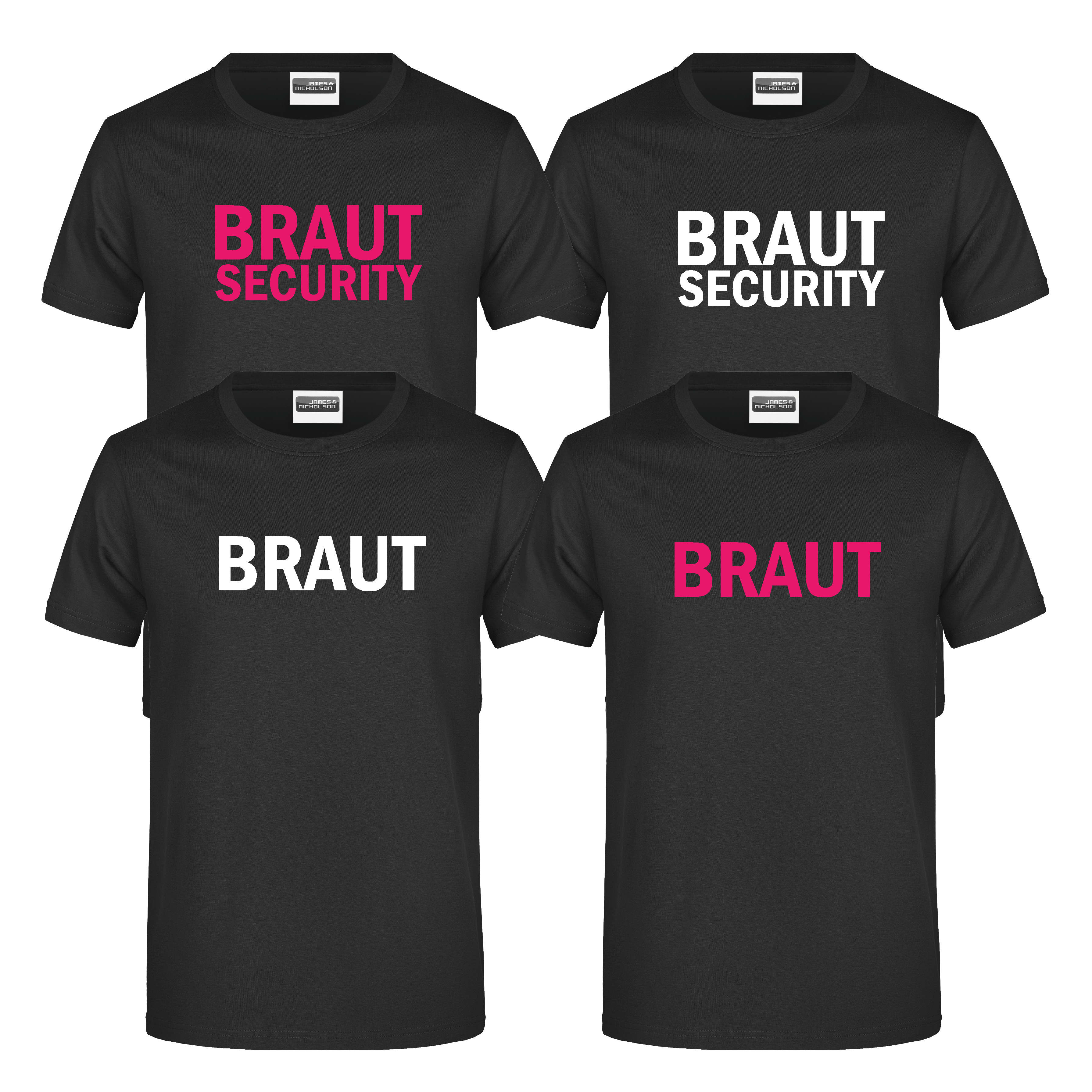 JGA T-Shirt "Braut" oder "Braut Security"