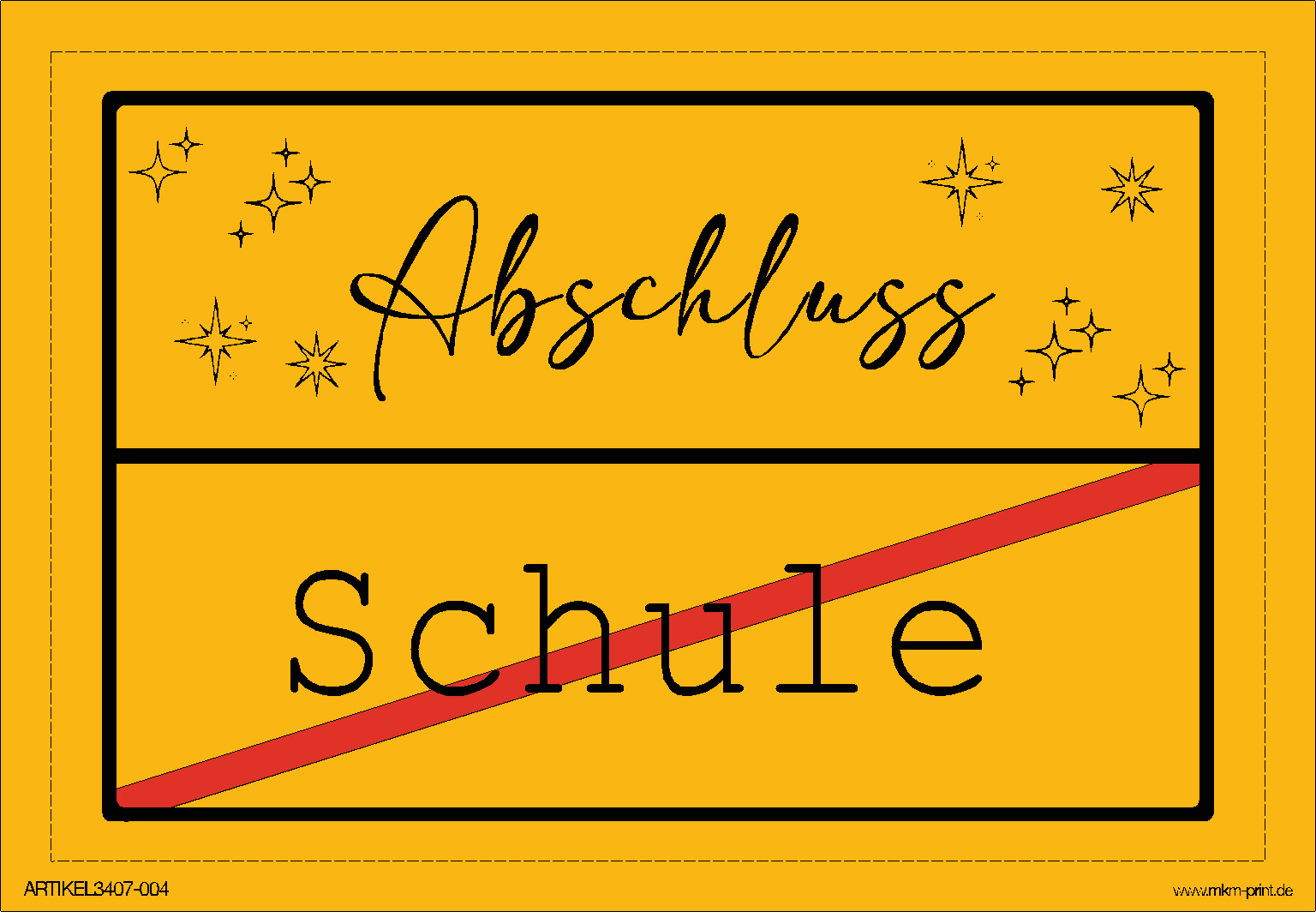 Flaschensticker "Ortsschild" Geburtstag/Schule