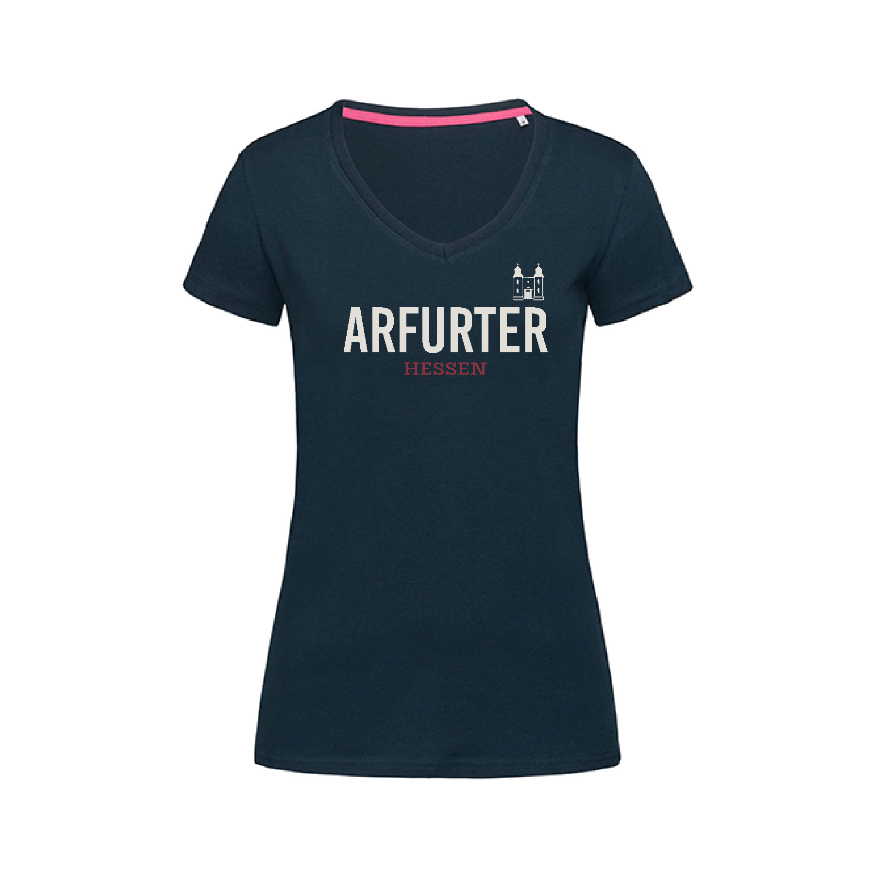T-Shirt "Arfurter" Damen mit Kirche-marina blue (dunkelblau)-XXL