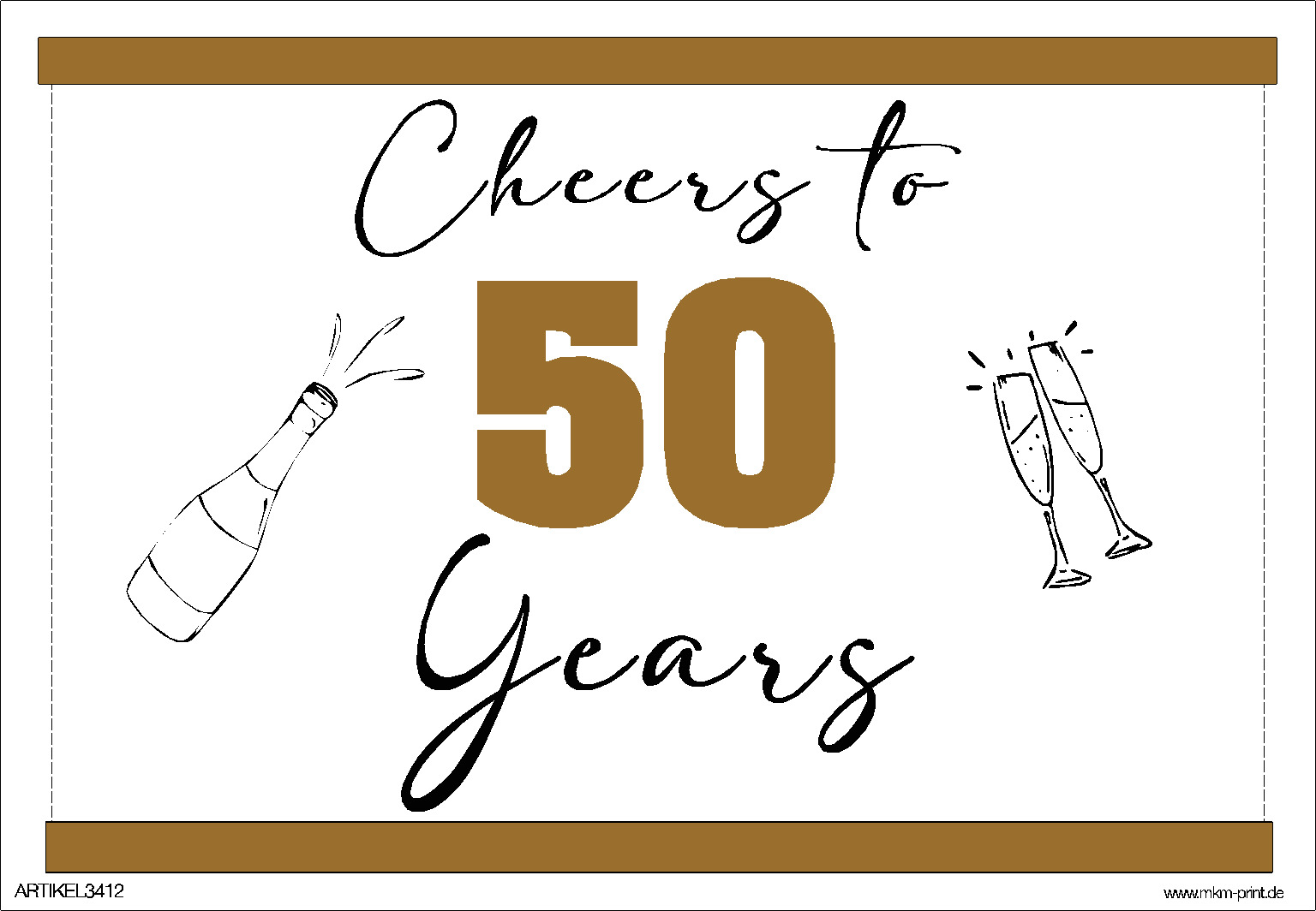 Flaschensticker "Cheers to 50 Years"