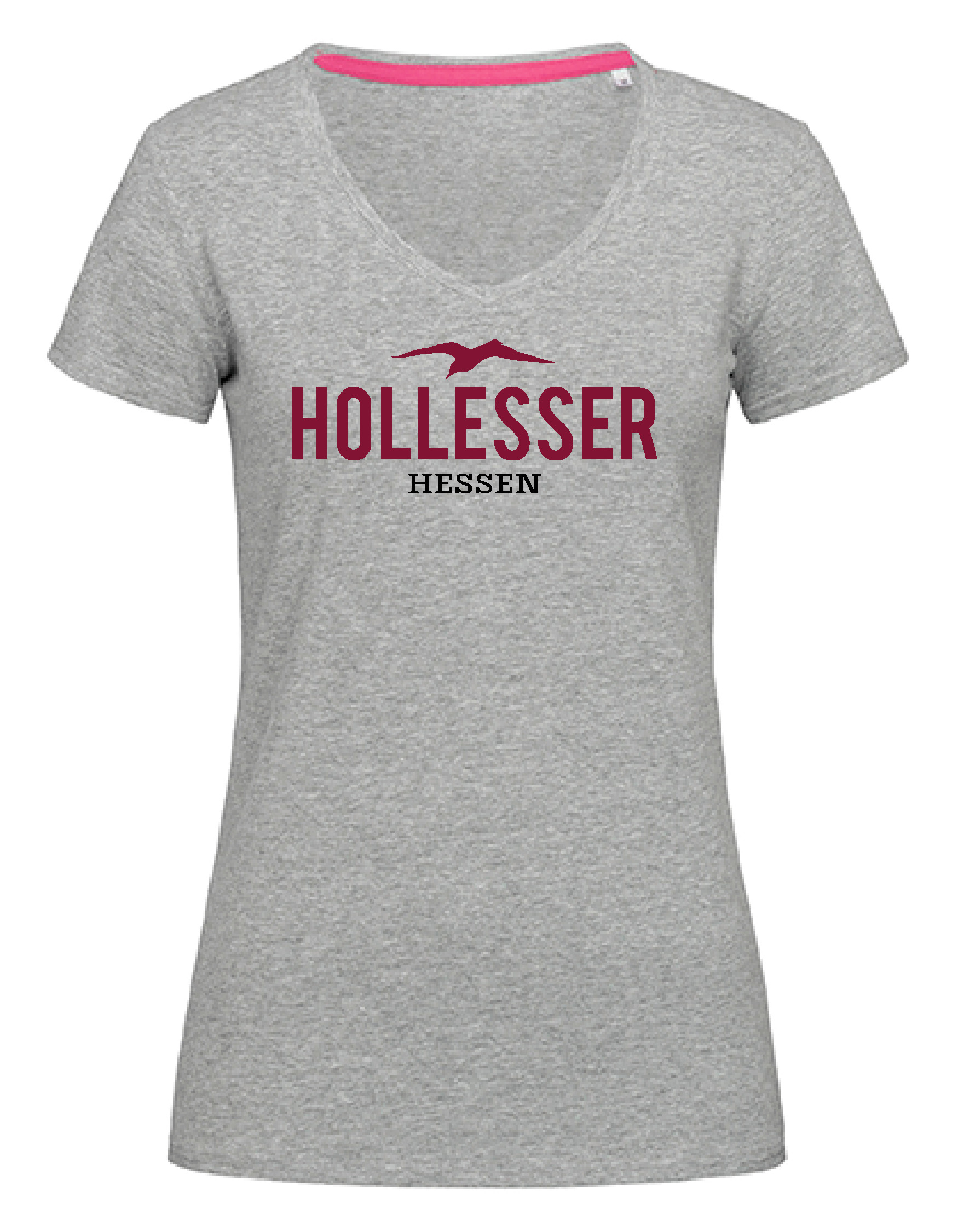 T-Shirt "Hollesser Original" Damen heather grey (grau meliert)-Schwalbe-XL