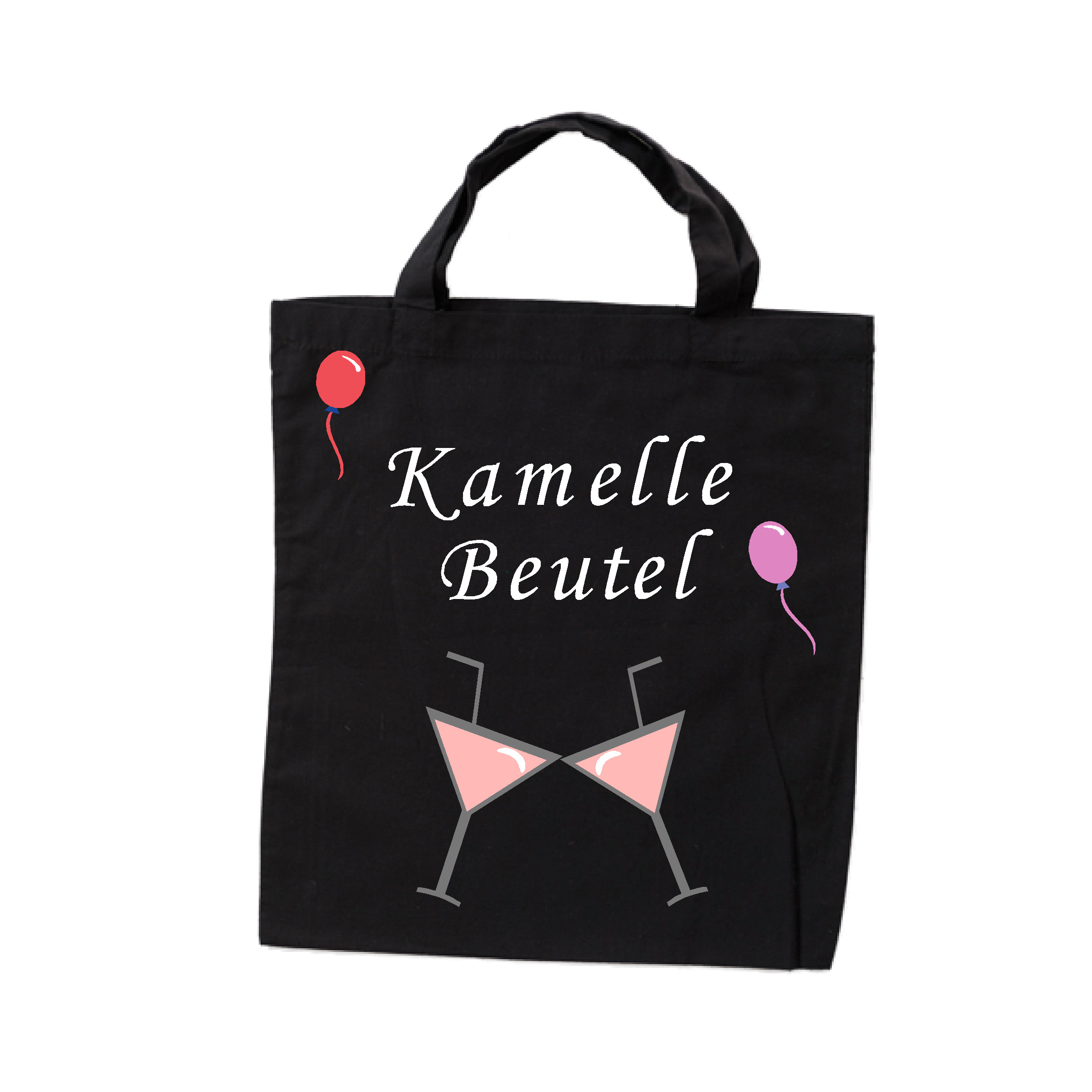Jutebeutel "Kamelle Beutel" black (schwarz)-Cocktails
