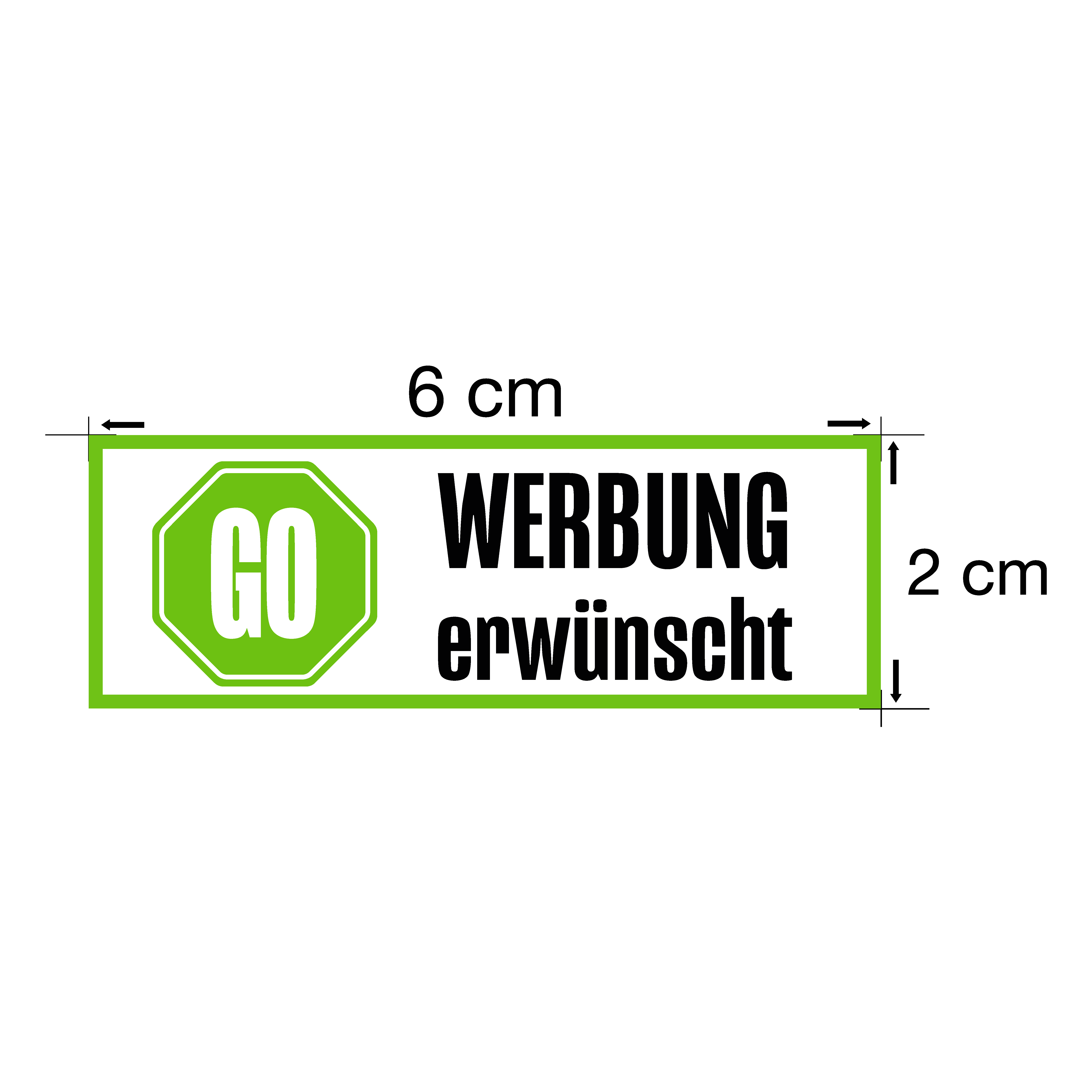 Aufkleber "Bitte keine Werbung", 4 Motive zur Auswahl, 60x20mm, Werbung erwünscht