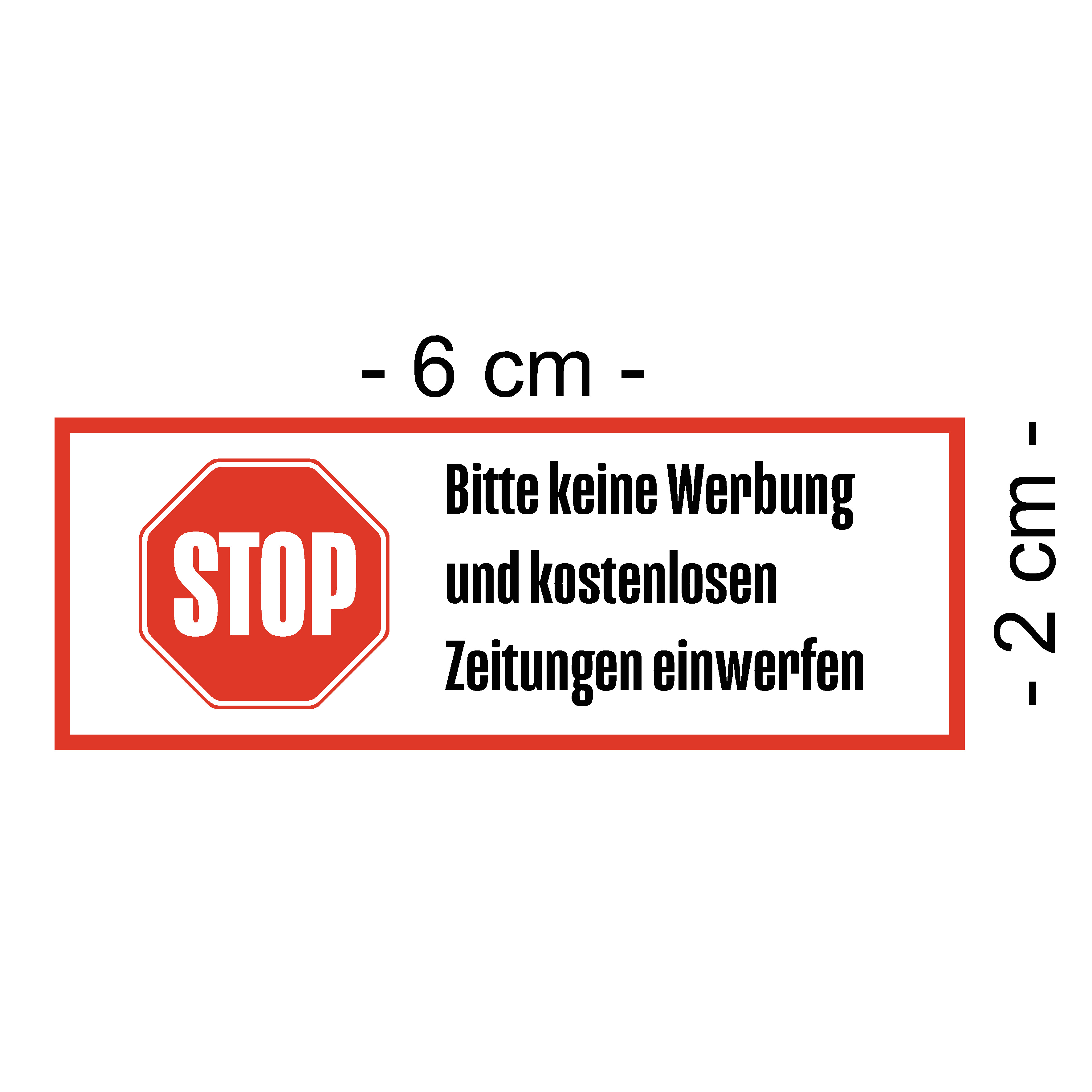 Aufkleber "Bitte keine Werbung", 4 Motive zur Auswahl, 60x20mm, Bitte keine Werbung oder kostenlose Zeitungen einwerfen