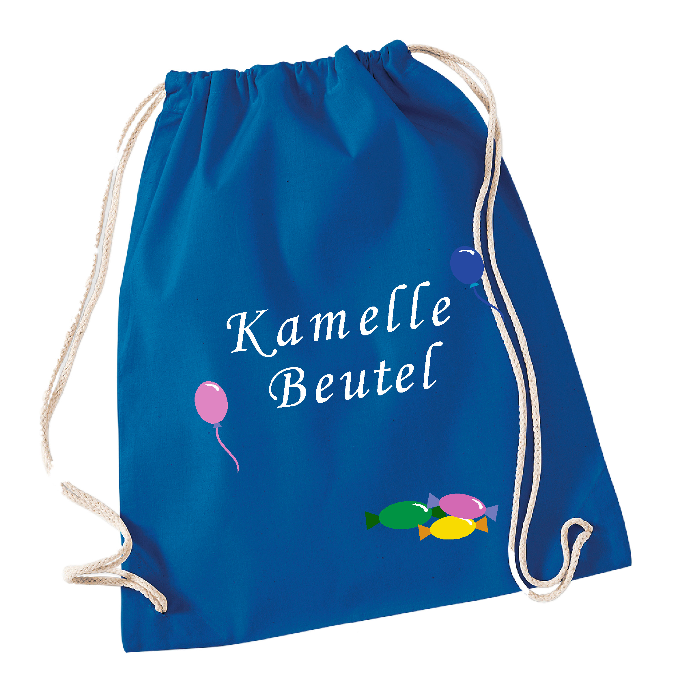 Turnbeutel Kamelle Beutel bright royal (blau)-2 Luftbalons