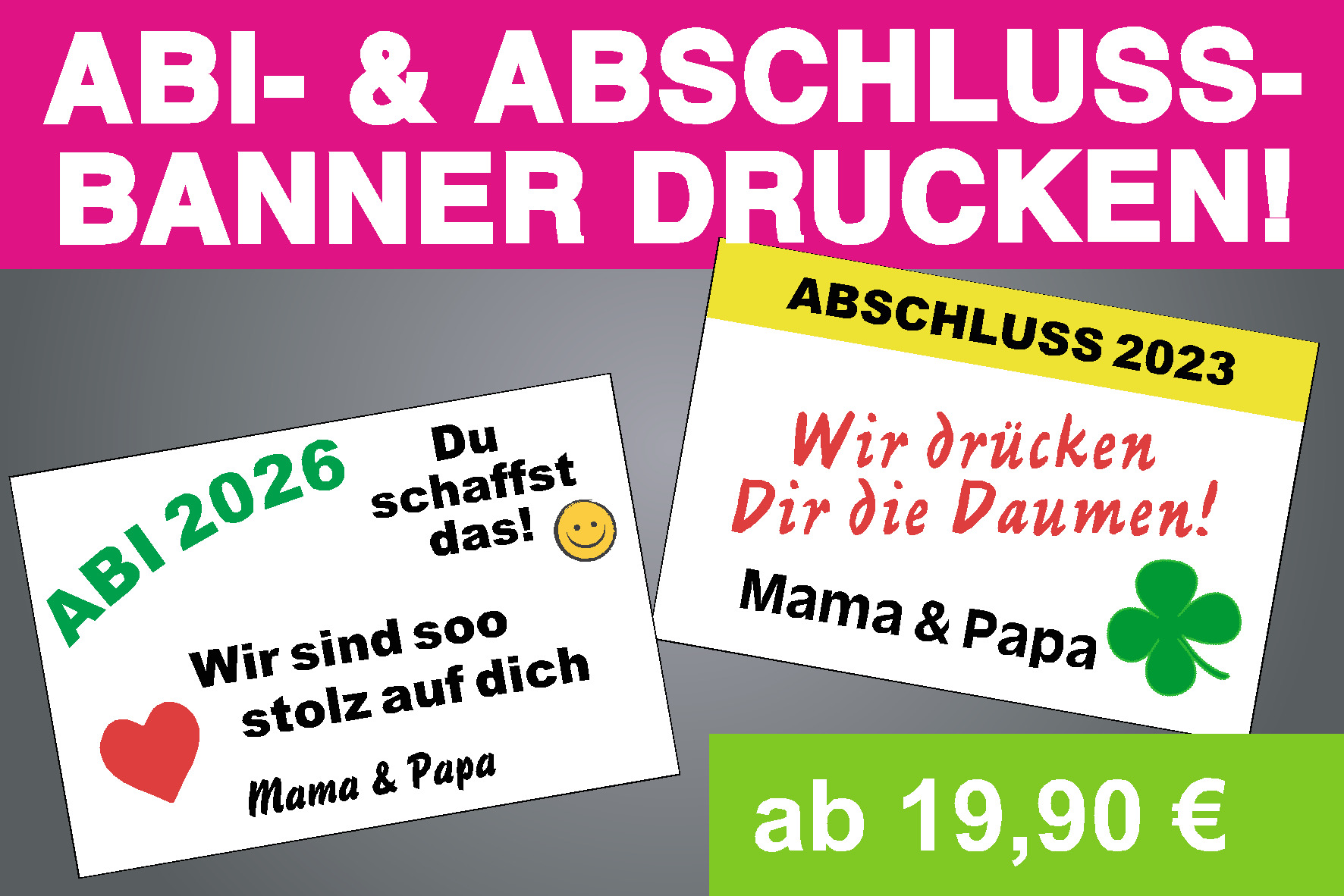 ABI-/Abschluss-Banner, 150 x 100 cm, geöst