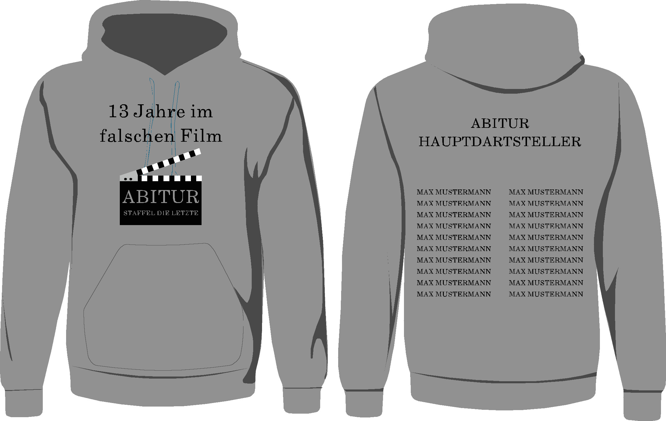 Hoodie "ABI/Abschluss falscher Film" Abitur-5XL-ohne