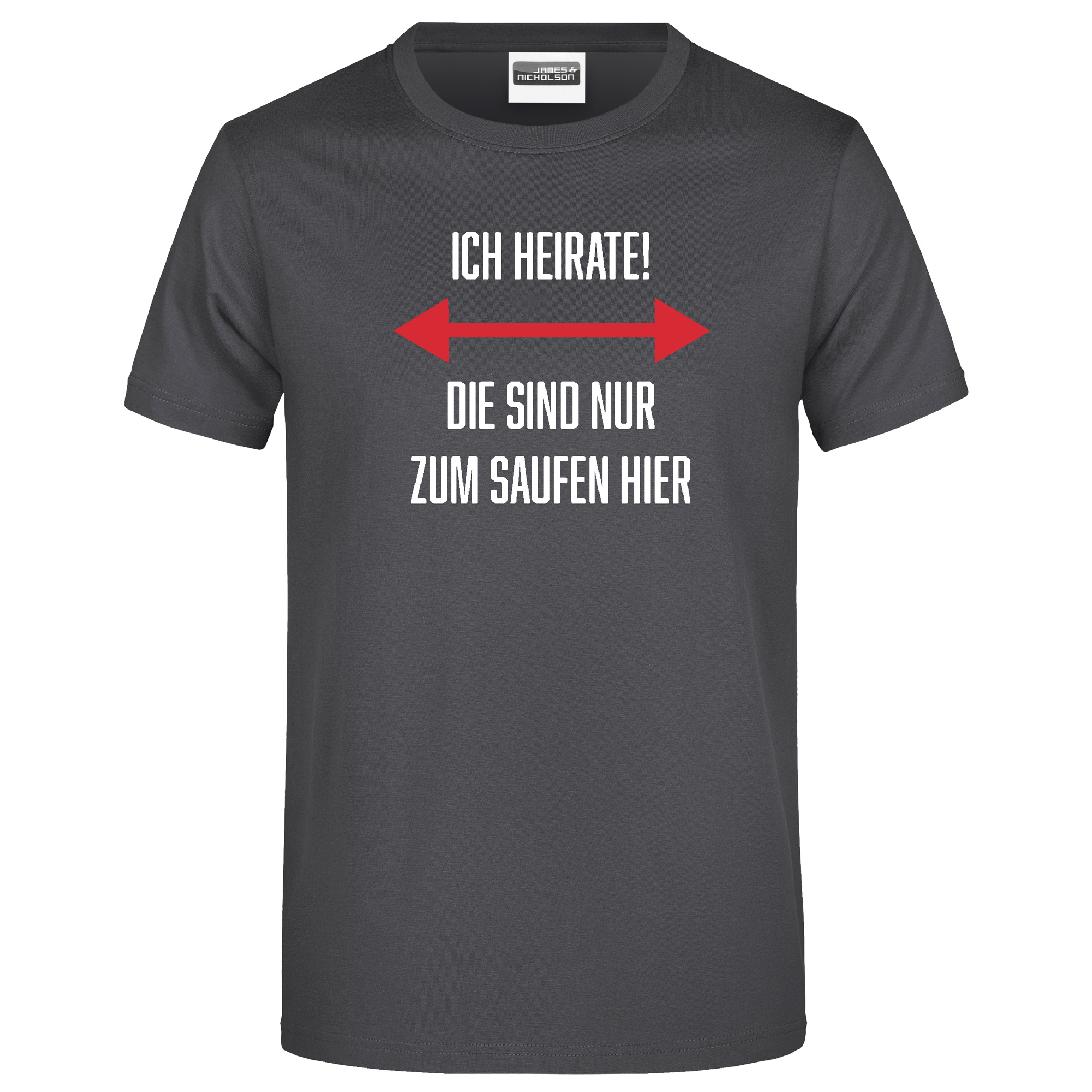 JGA T-Shirt Herren "Ich heirate, die saufen", 5XL, Ich heirate (Bräutigam)