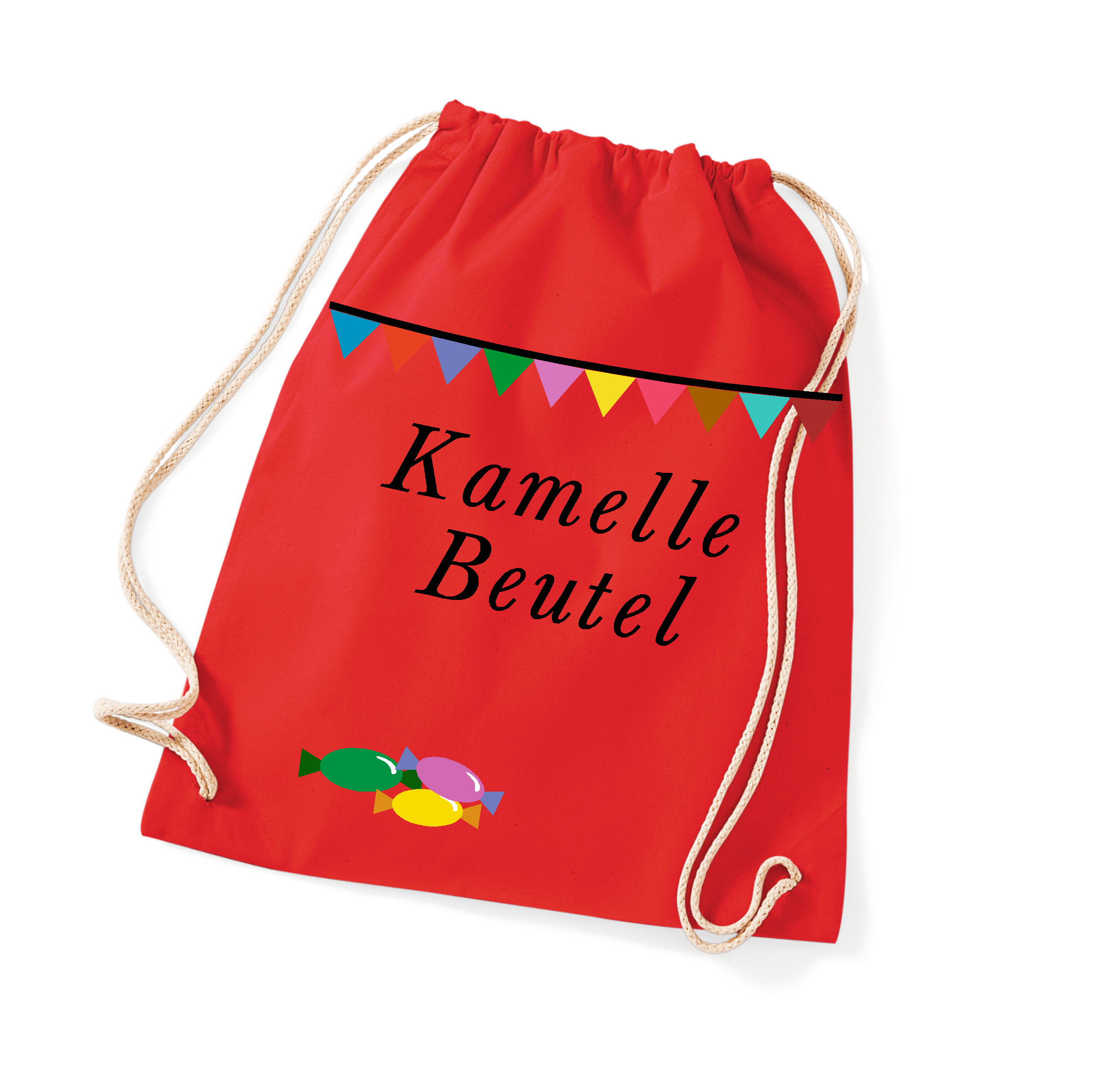 Turnbeutel Kamelle Beutel classic red (rot)-2 Luftbalons
