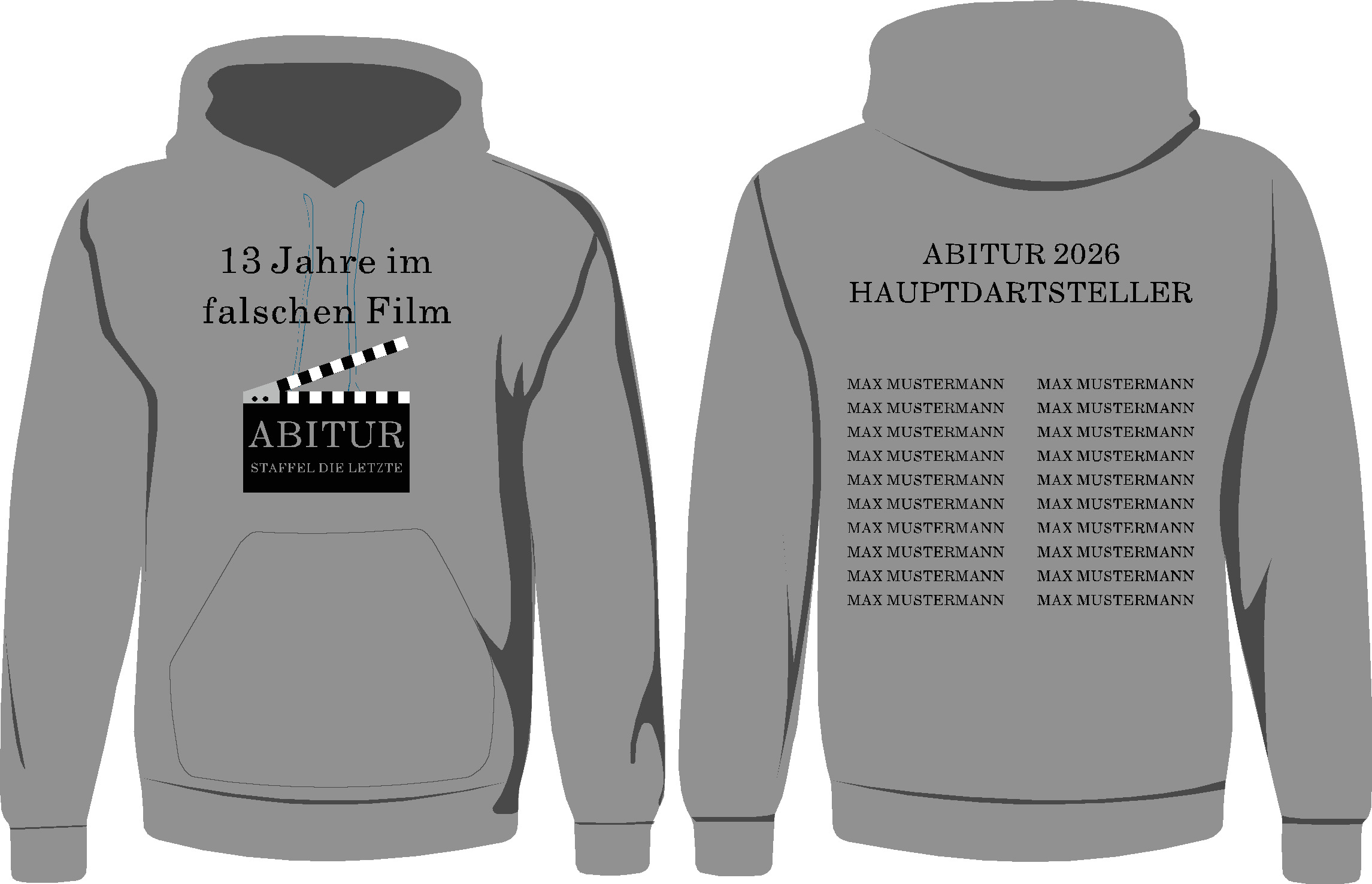 Hoodie "ABI/Abschluss falscher Film" Abitur-5XL-mit