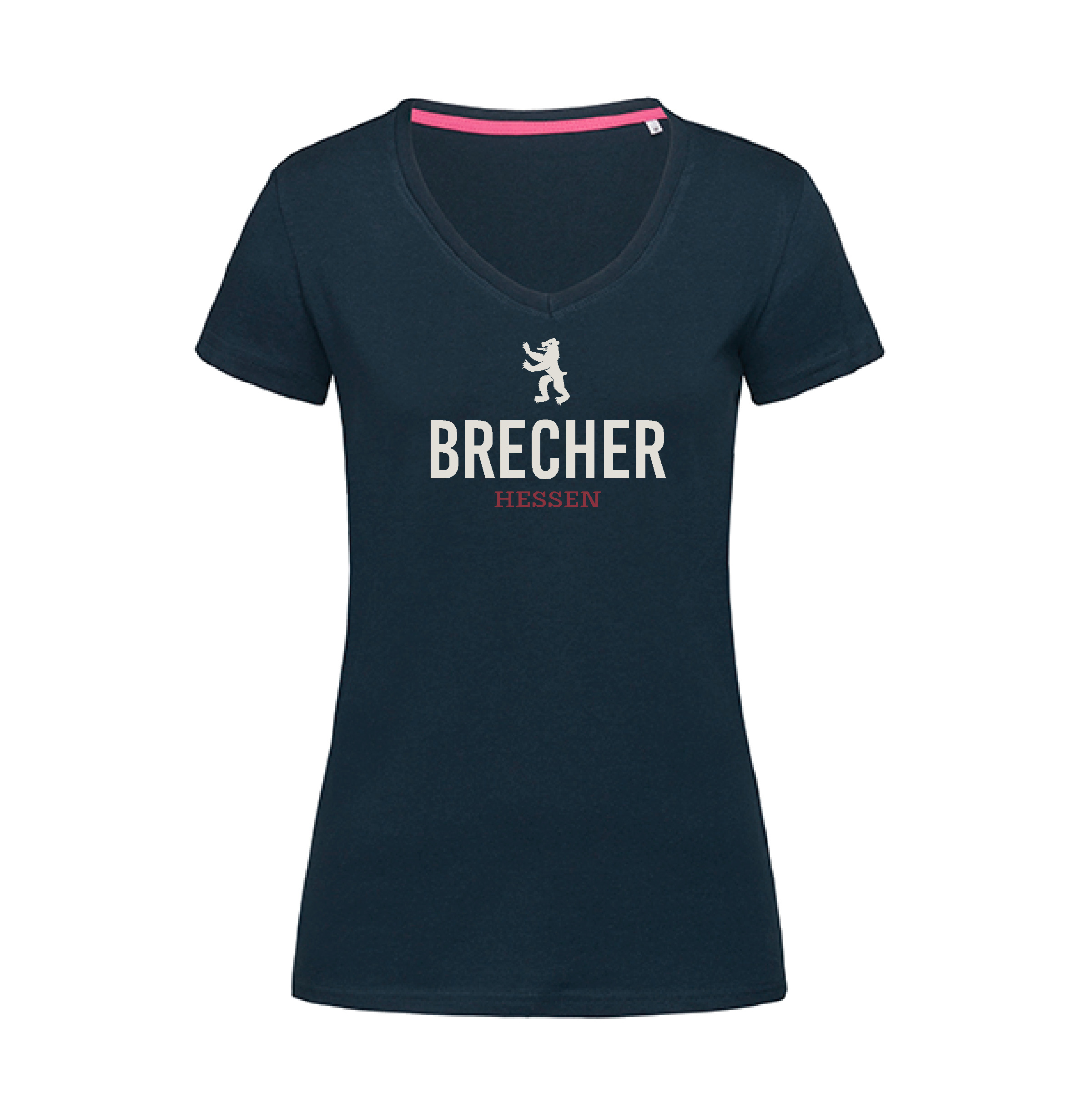 T-Shirt "Brecher" Damen marina blue (dunkelblau)-mit Bär-XS