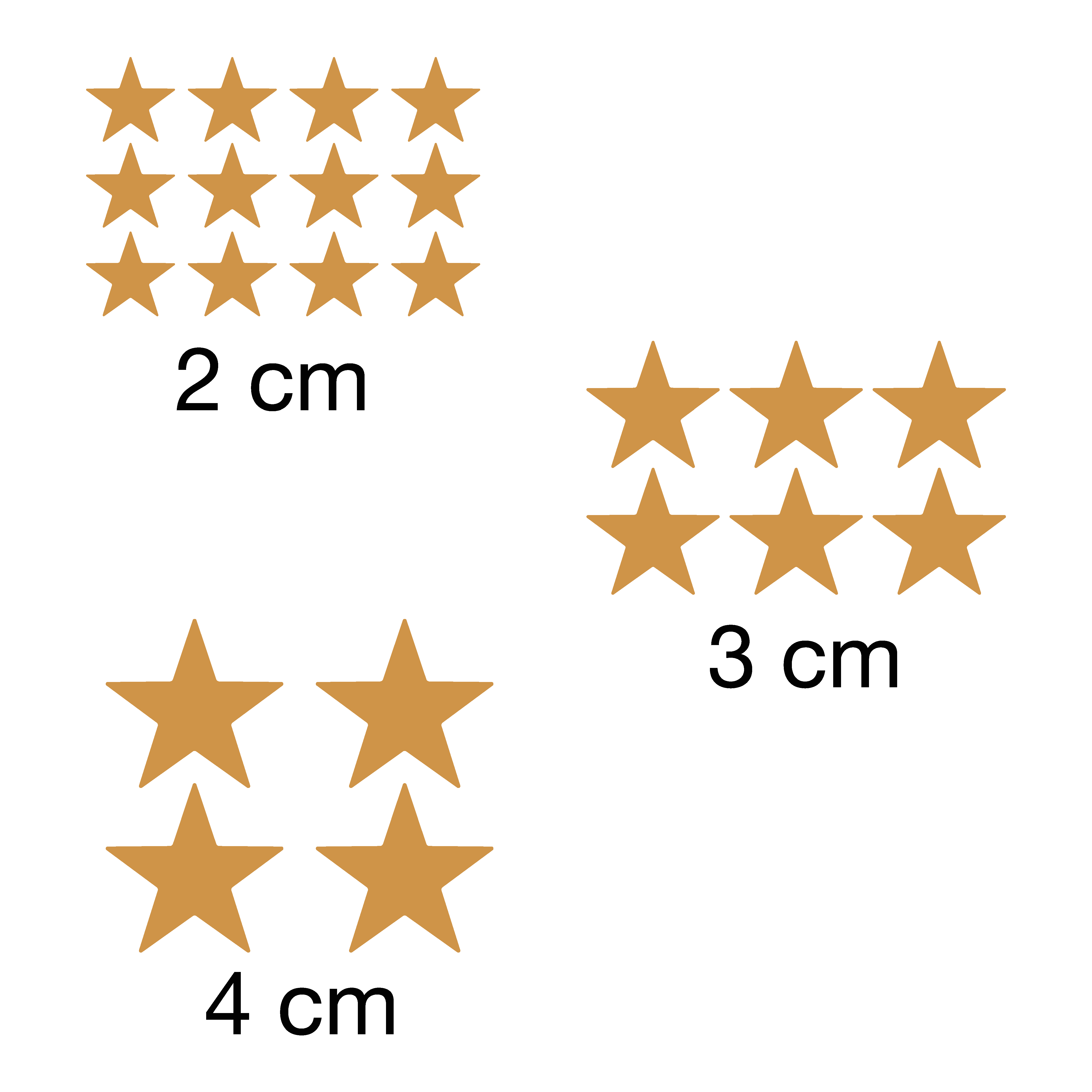 66 Stk. Aufkleber "Metallic-Sterne", gold