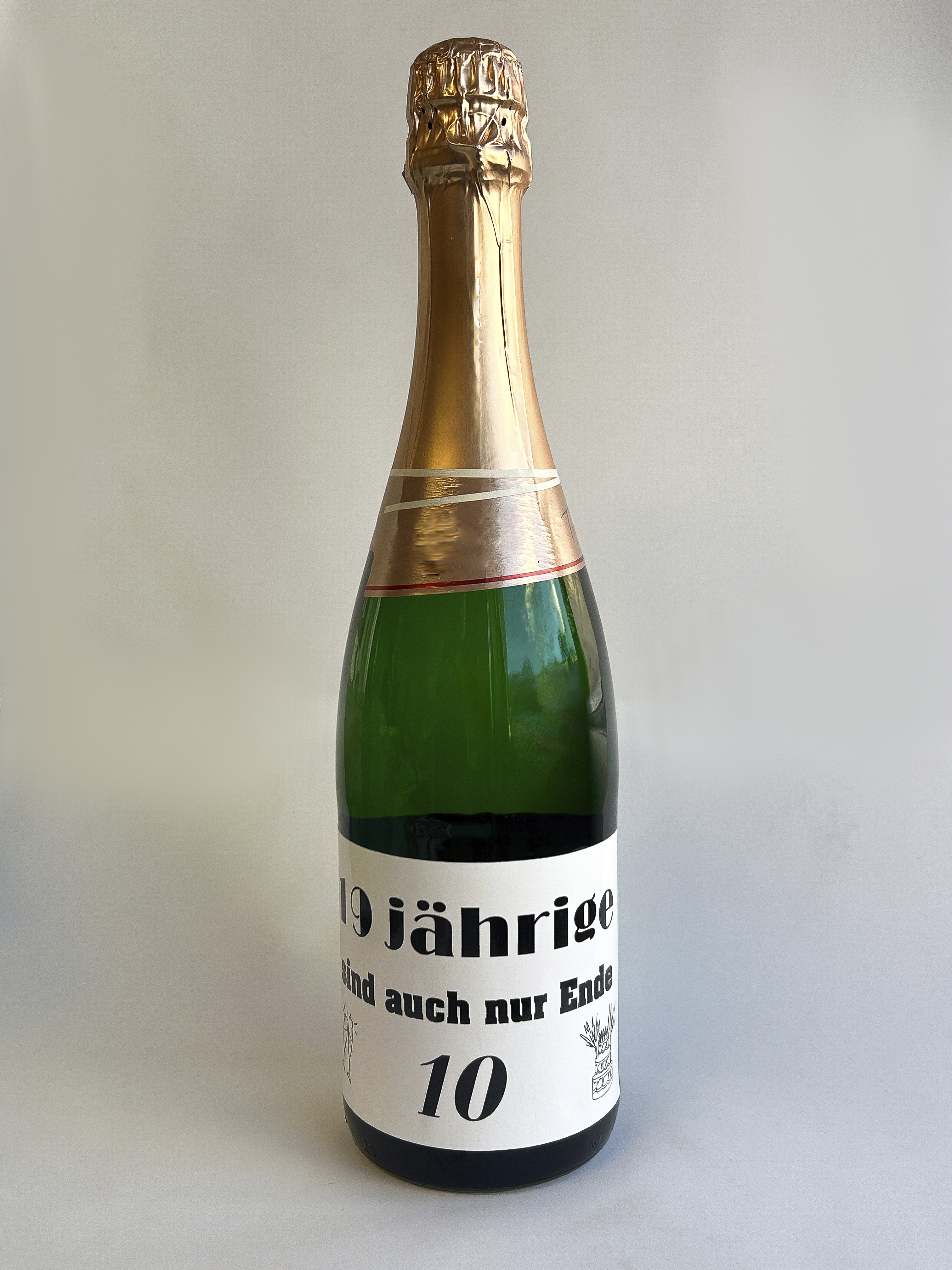 Flaschensticker "19 Jährige sind auch nur Ende 10" Quer (12x8cm)