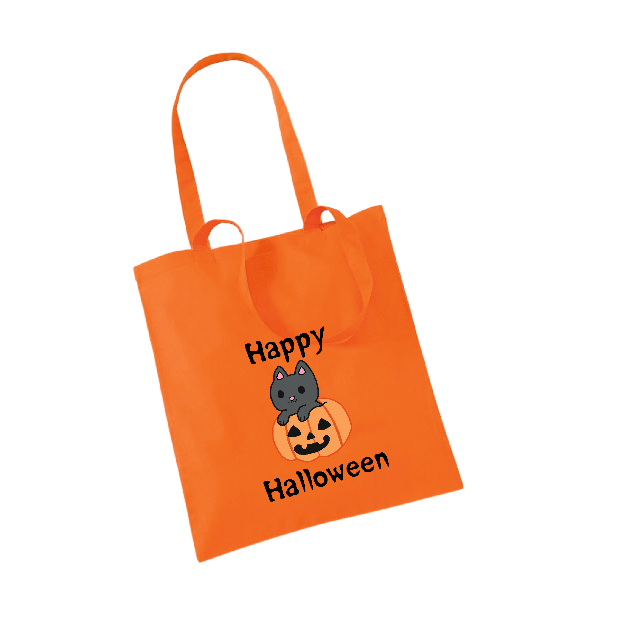 Halloween Jutebeutel "Pumpkitten" orange