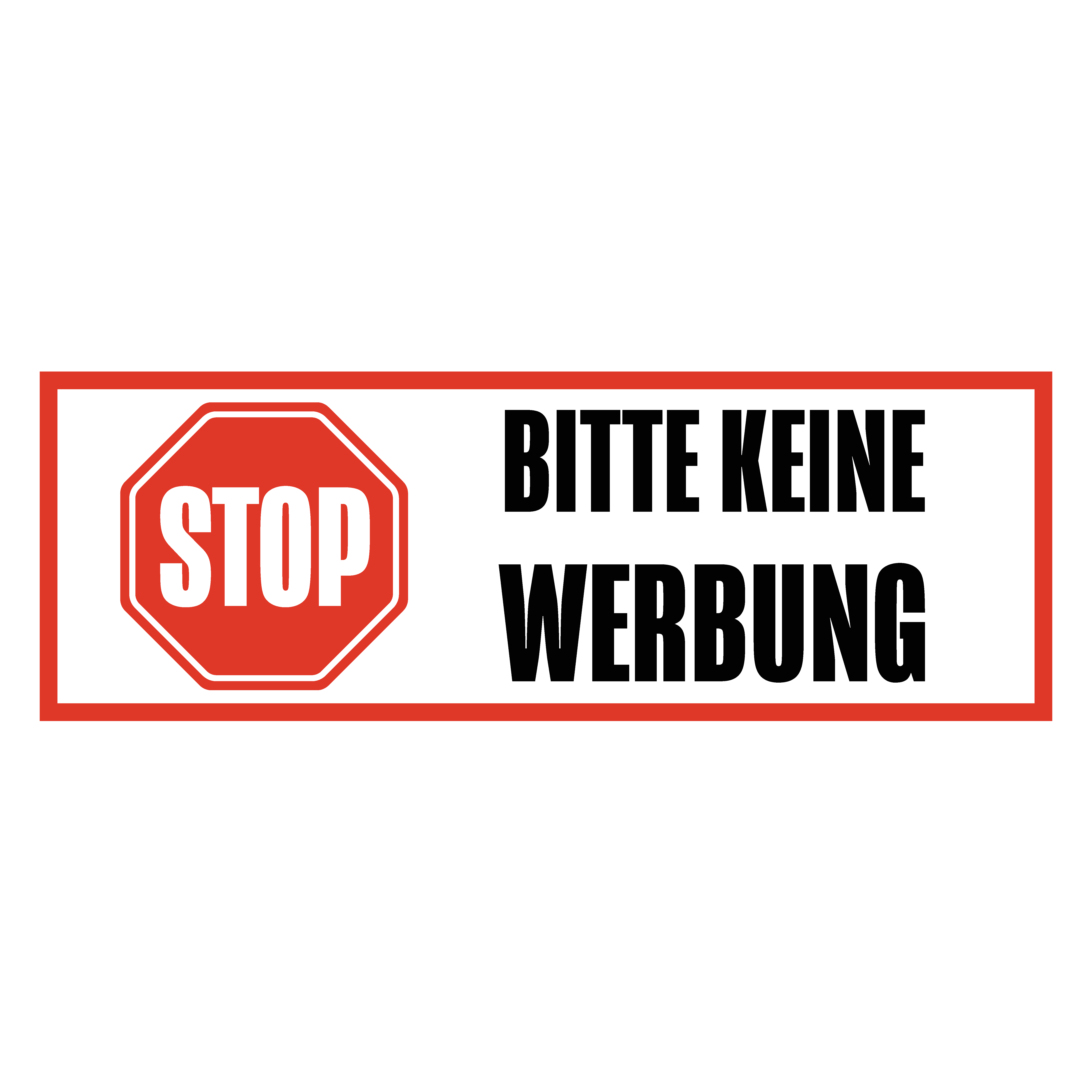 Aufkleber "Bitte keine Werbung", 4 Motive zur Auswahl, 60x20mm, Bitte keine Werbung