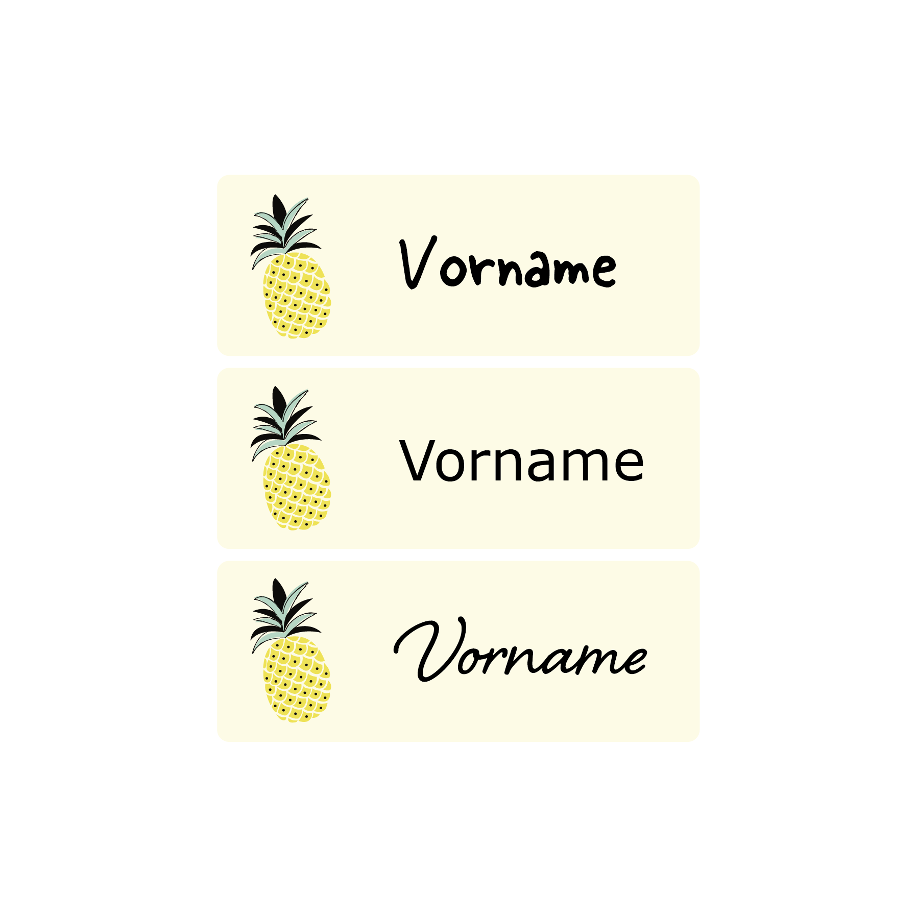 150 Namensaufkleber versch. Motive, Einschulung, Schule, Kita, Kiga, 3 Größen im Set: Delfin, Schreibschrift