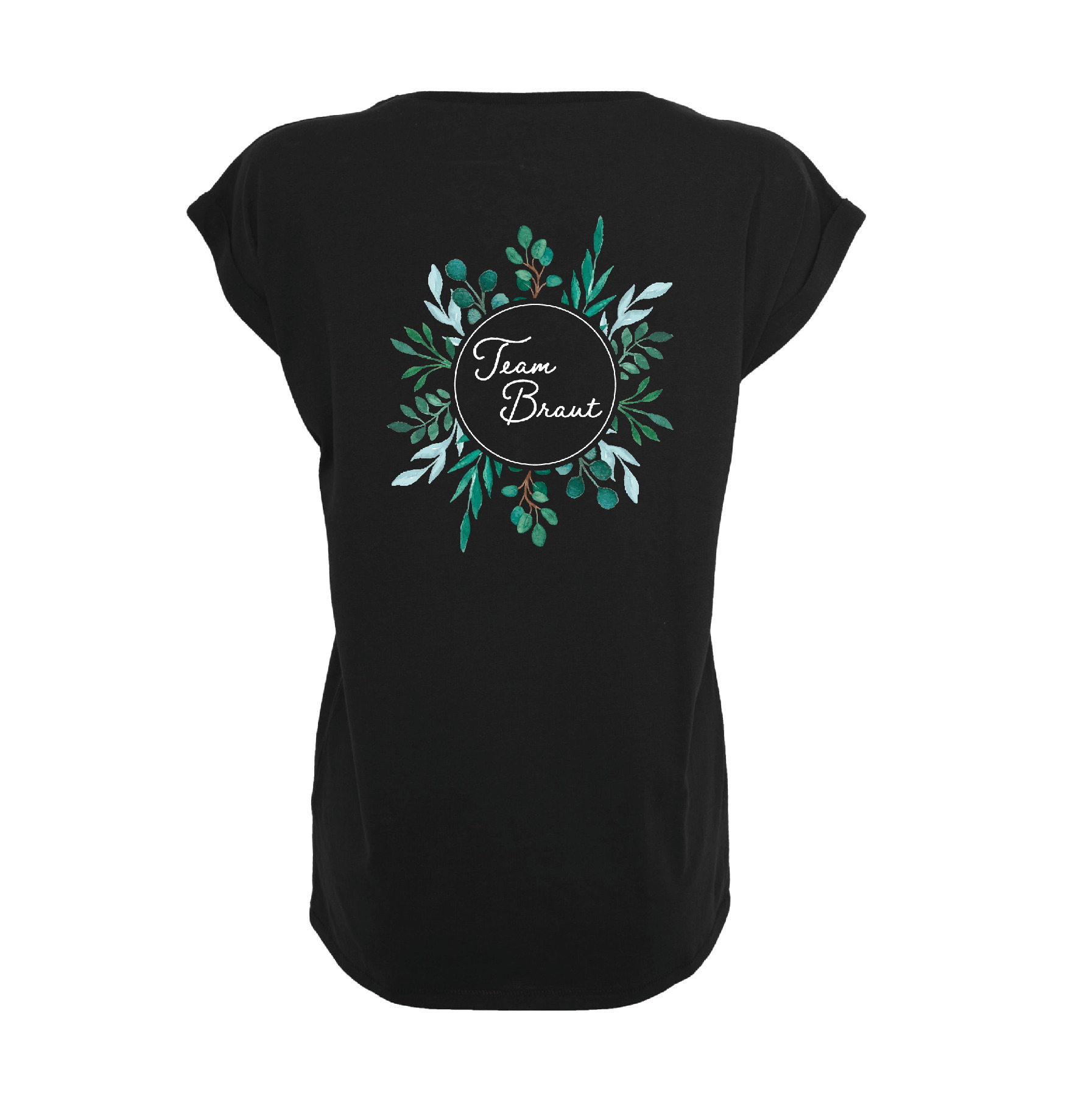 JGA T-Shirt "Blumenkranz" boho black (schwarz) / Team-5XL