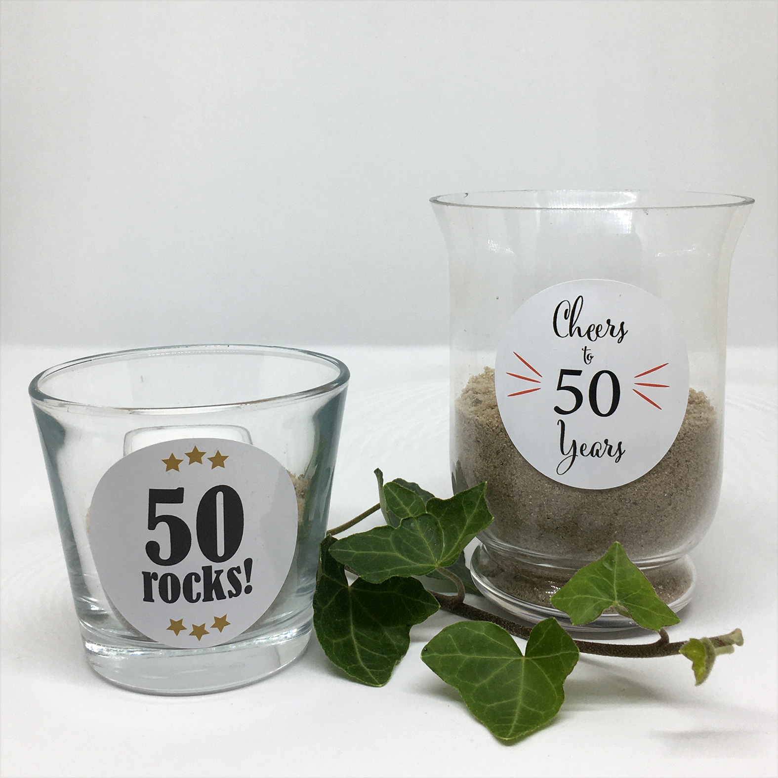 12 Stk. Aufkleber mit Motiv "50. Geburtstag", rund, 6 cm