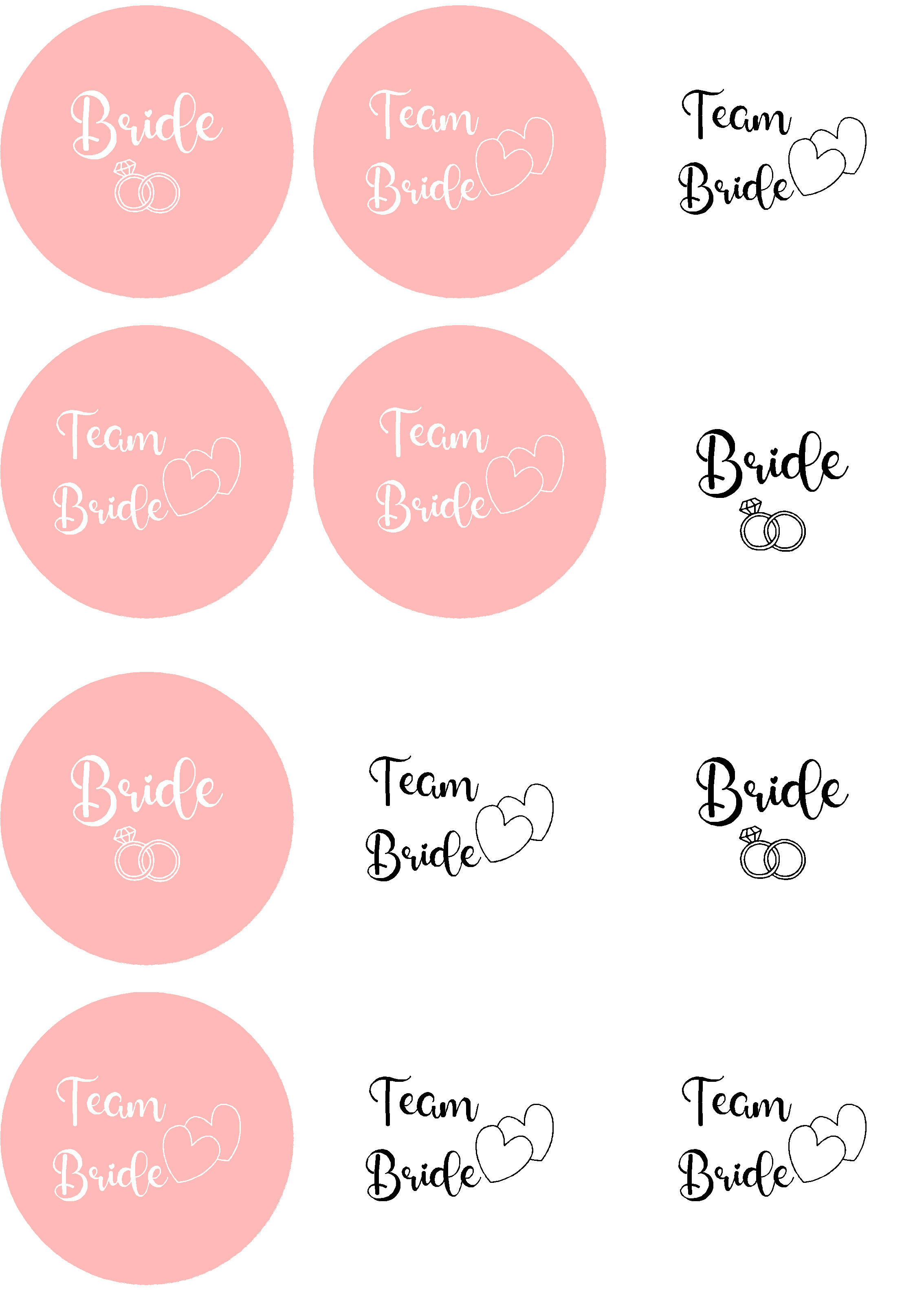 JGA Buttons, Ø 50 mm "Team Bride"