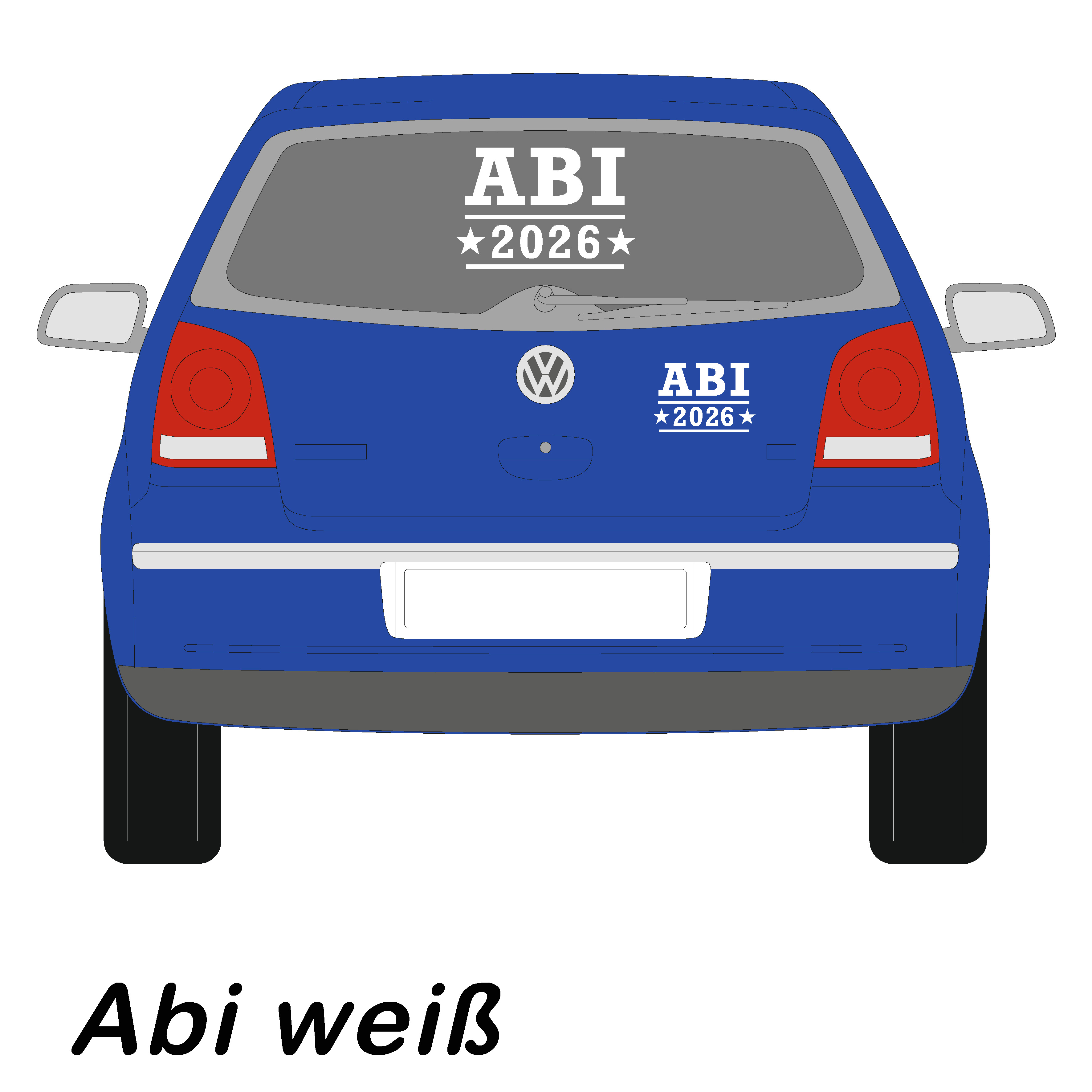 Autoaufkleber "Abi/Abschluss 2026" Motiv A "Abi", 15 cm weiß