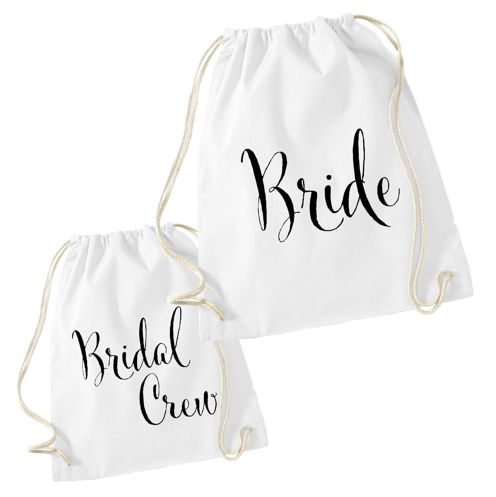 JGA Turnbeutel "Bride" und "Bridal Crew"