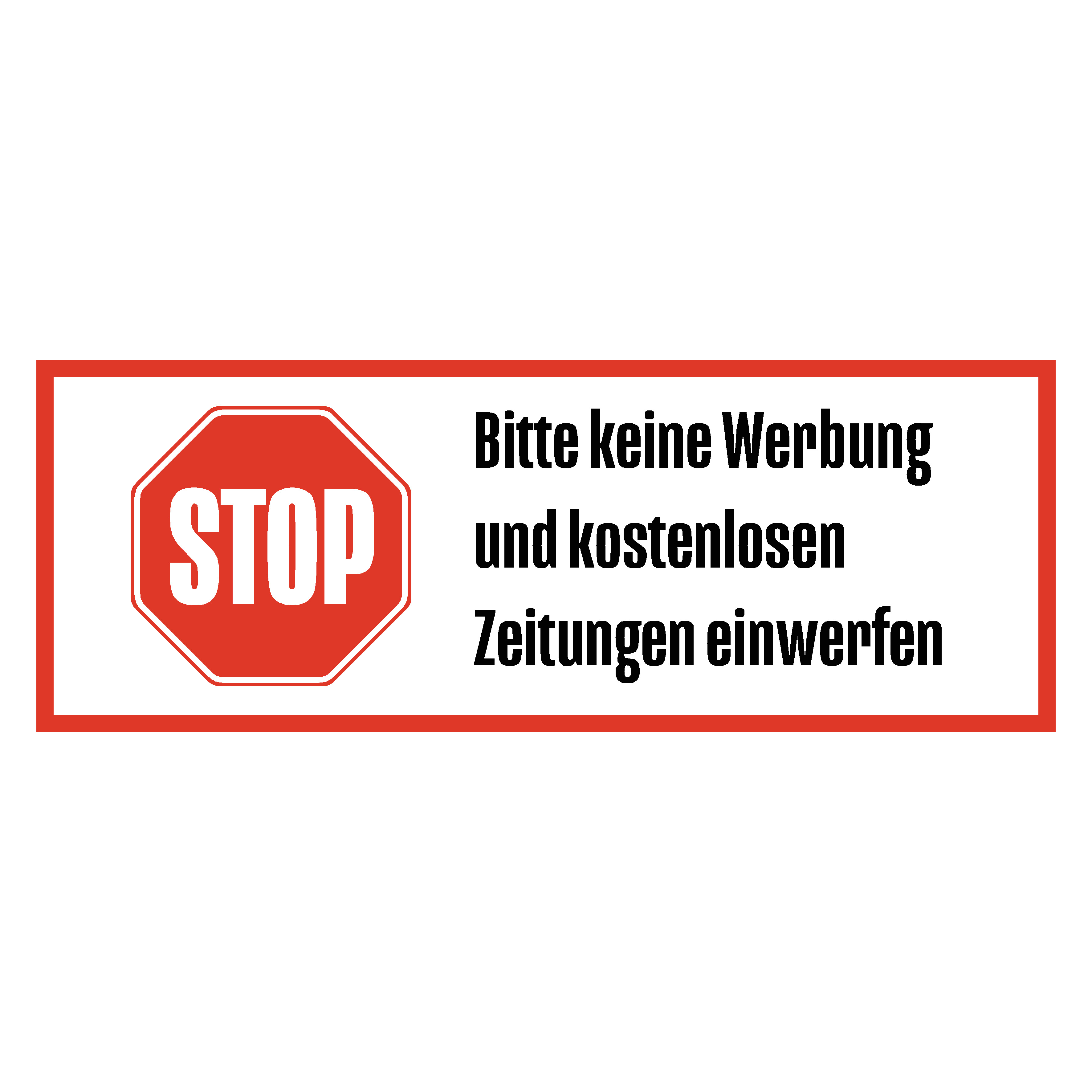 Aufkleber "Bitte keine Werbung", 4 Motive zur Auswahl, 60x20mm, Bitte keine Werbung oder kostenlose Zeitungen einwerfen
