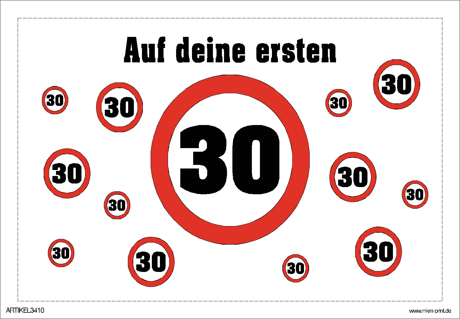 Flaschensticker "Auf deine ersten 30"