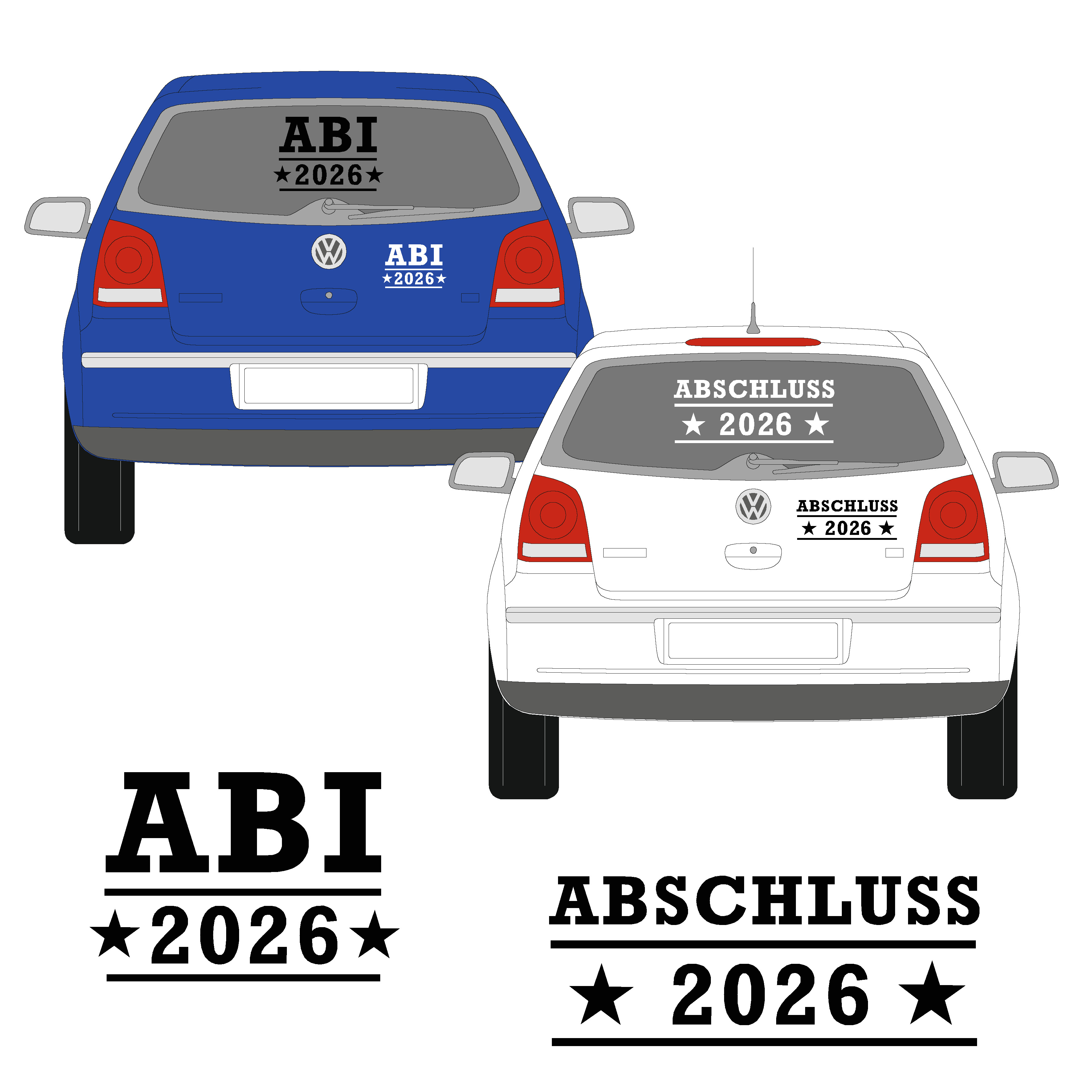 Autoaufkleber "Abi/Abschluss 2026"