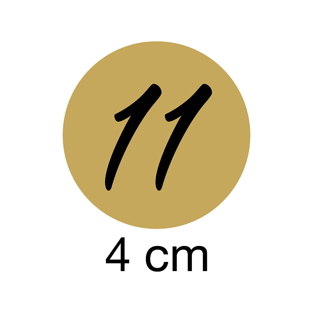 24 Stk. Aufkleber | Adventskalender-Zahlen | rund 4 cm | sand