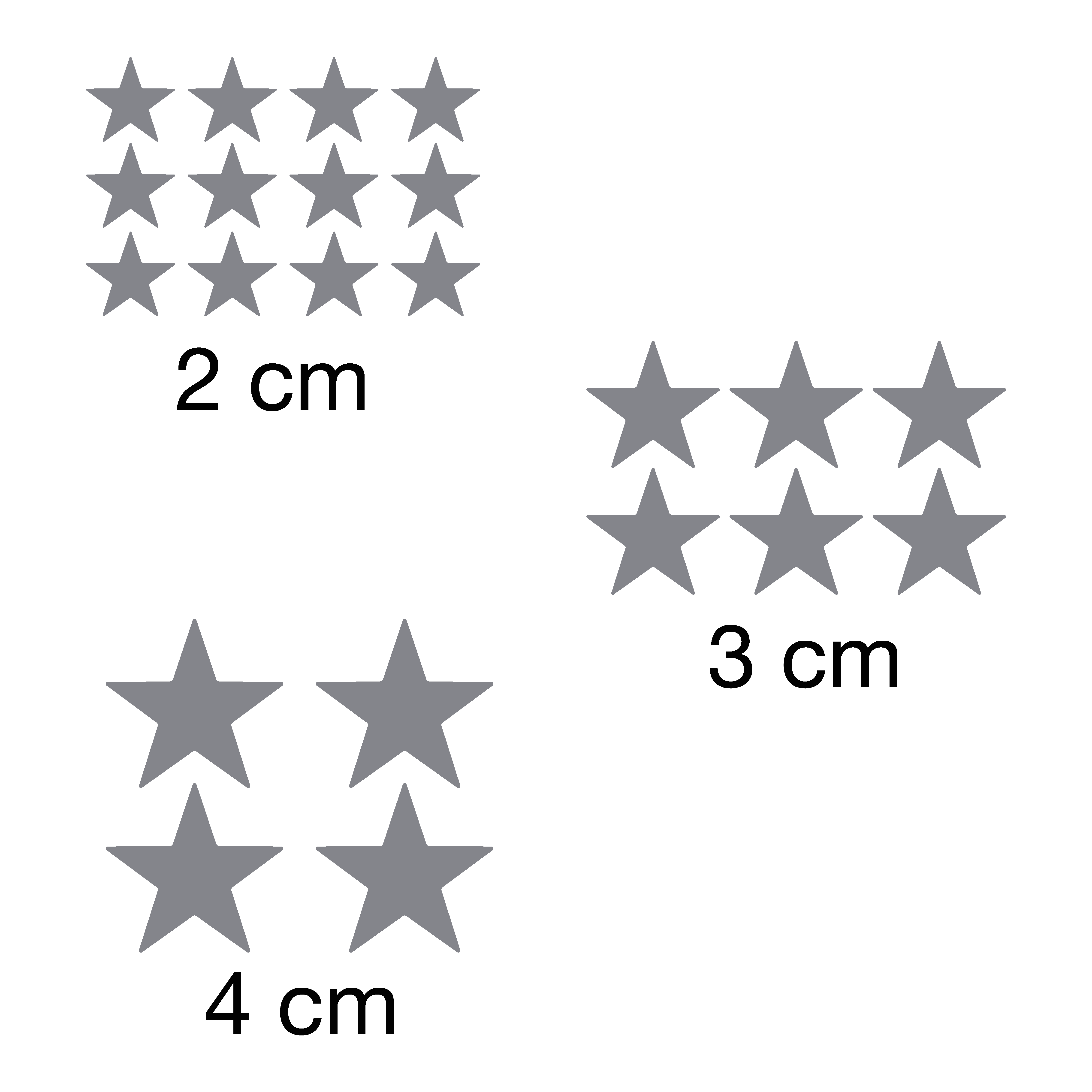 66 Stk. Aufkleber "Metallic-Sterne", silber