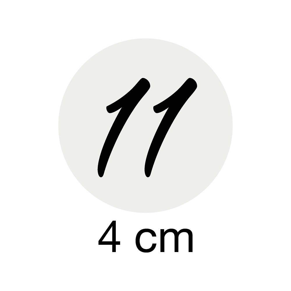 24 Stk. Aufkleber | Adventskalender-Zahlen | rund 4 cm | grau