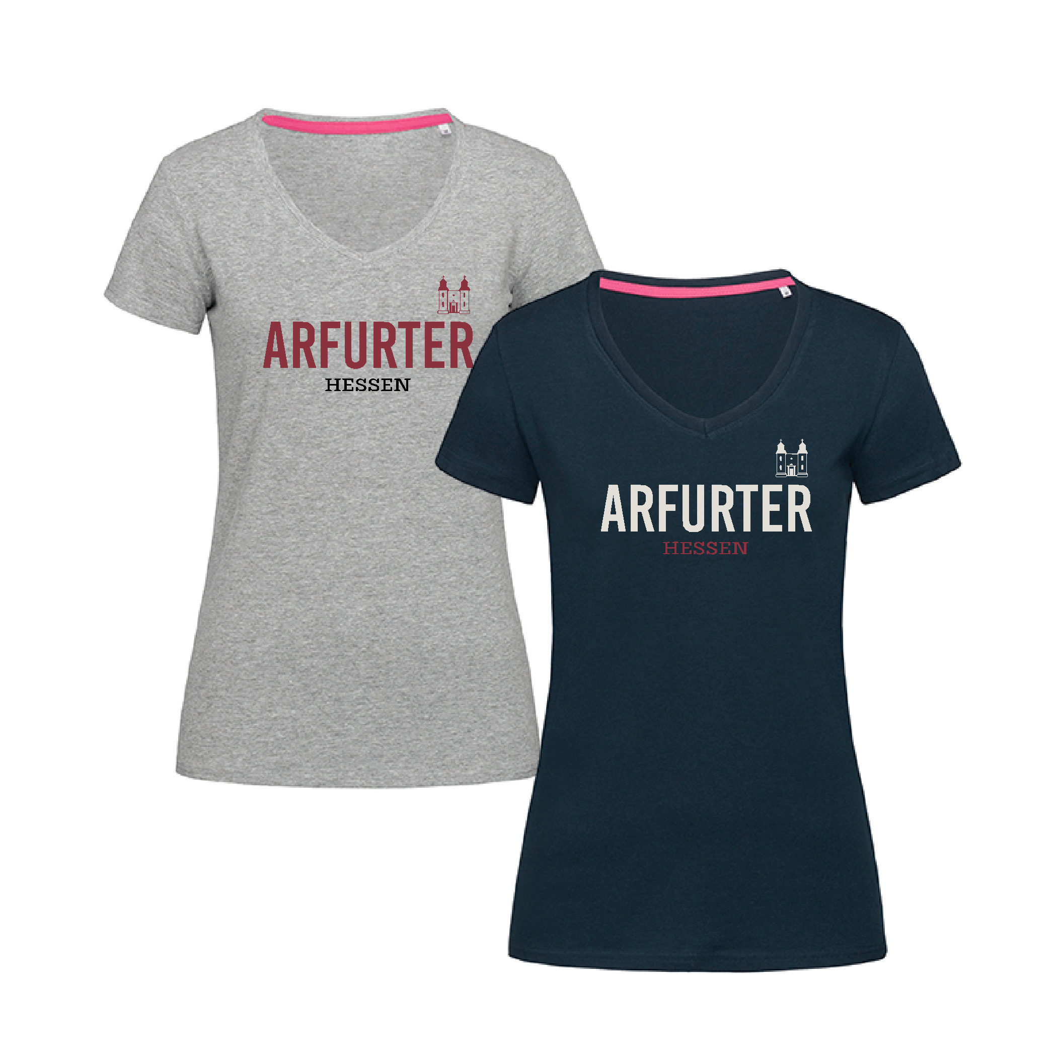 T-Shirt "Arfurter" Damen mit Kirche-marina blue (dunkelblau)-XXL