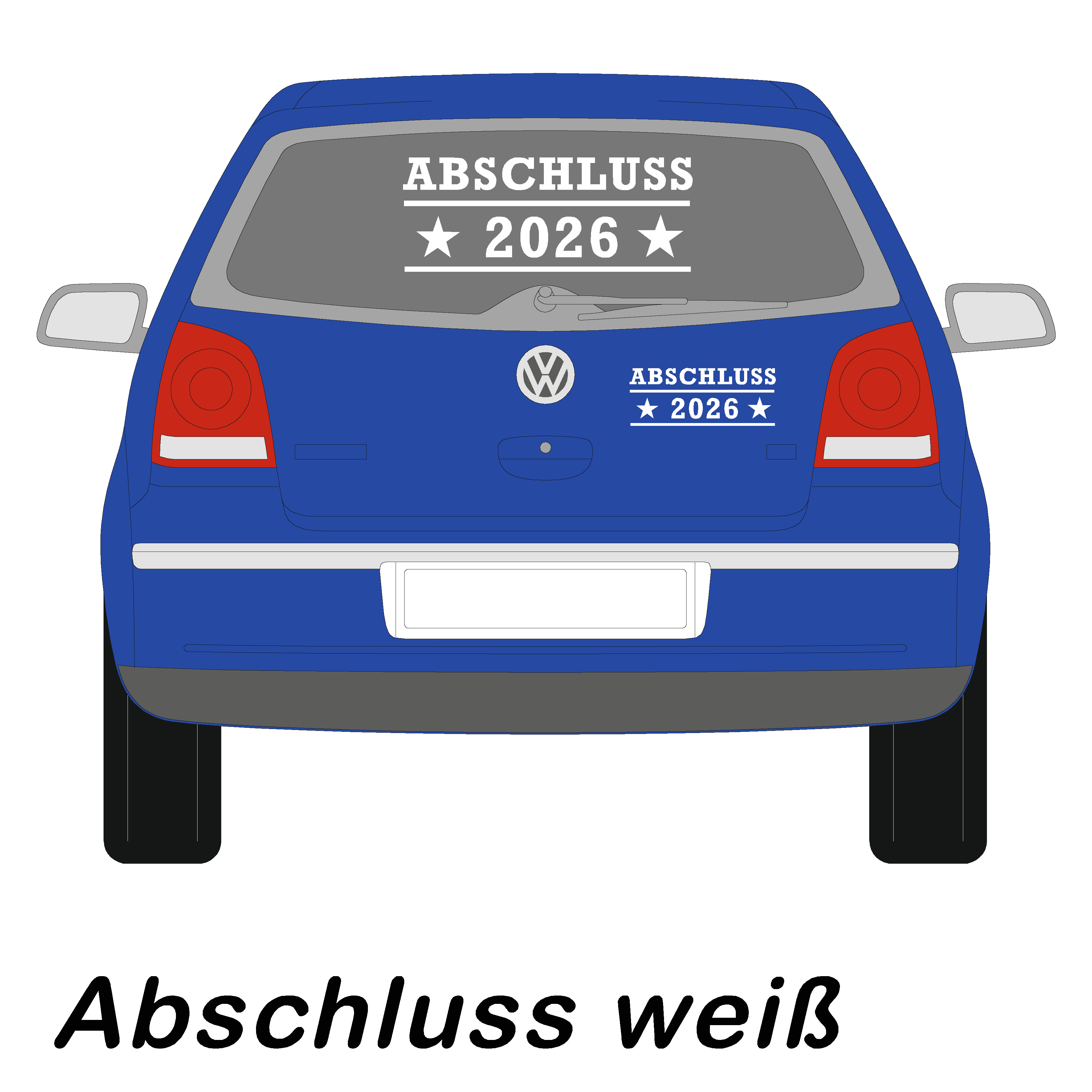 Autoaufkleber "Abi/Abschluss 2026" Motiv B "Abschluss", 20 cm schwarz