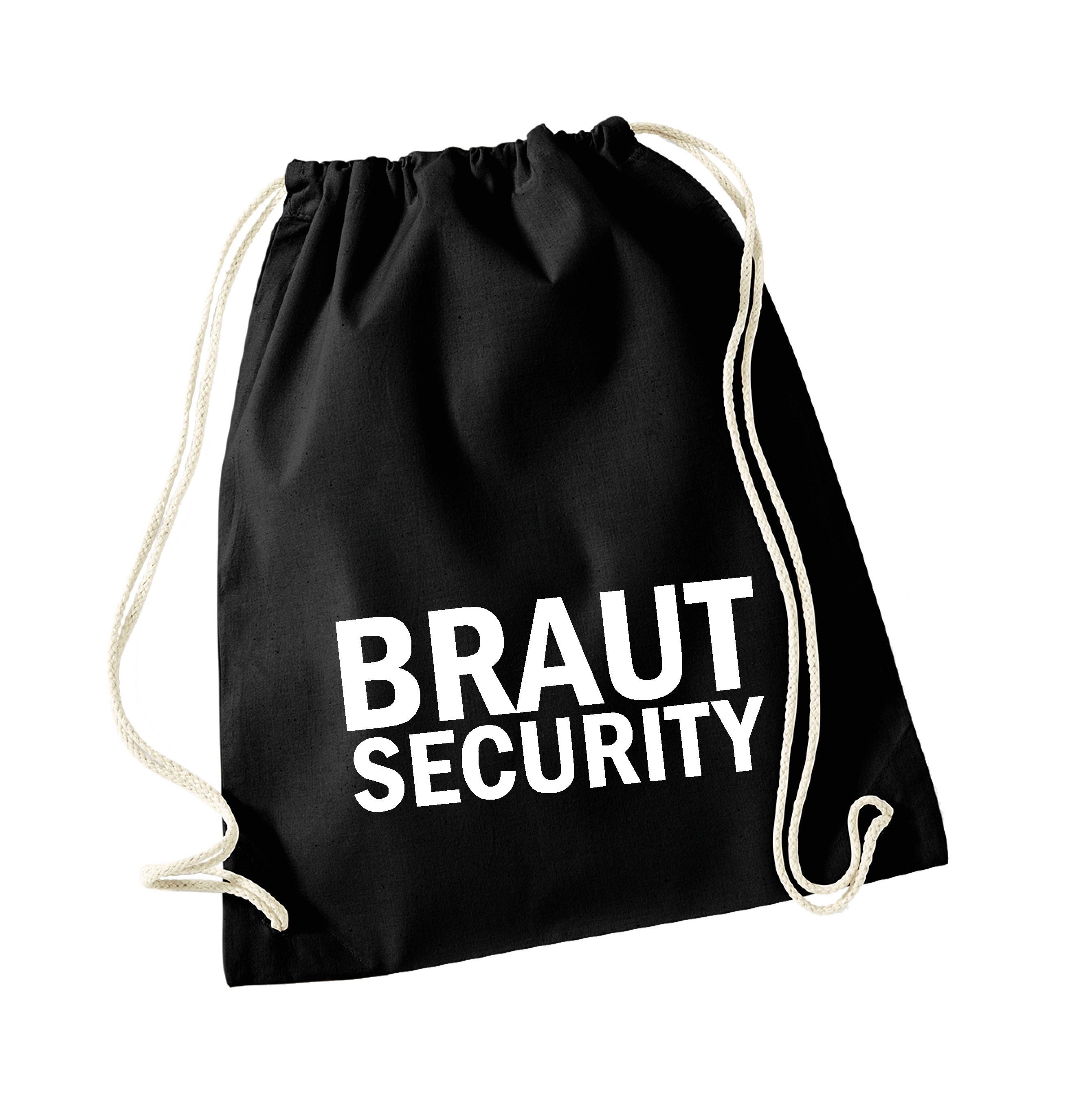JGA Turnbeutel "Braut Security" Braut Security-Weiß