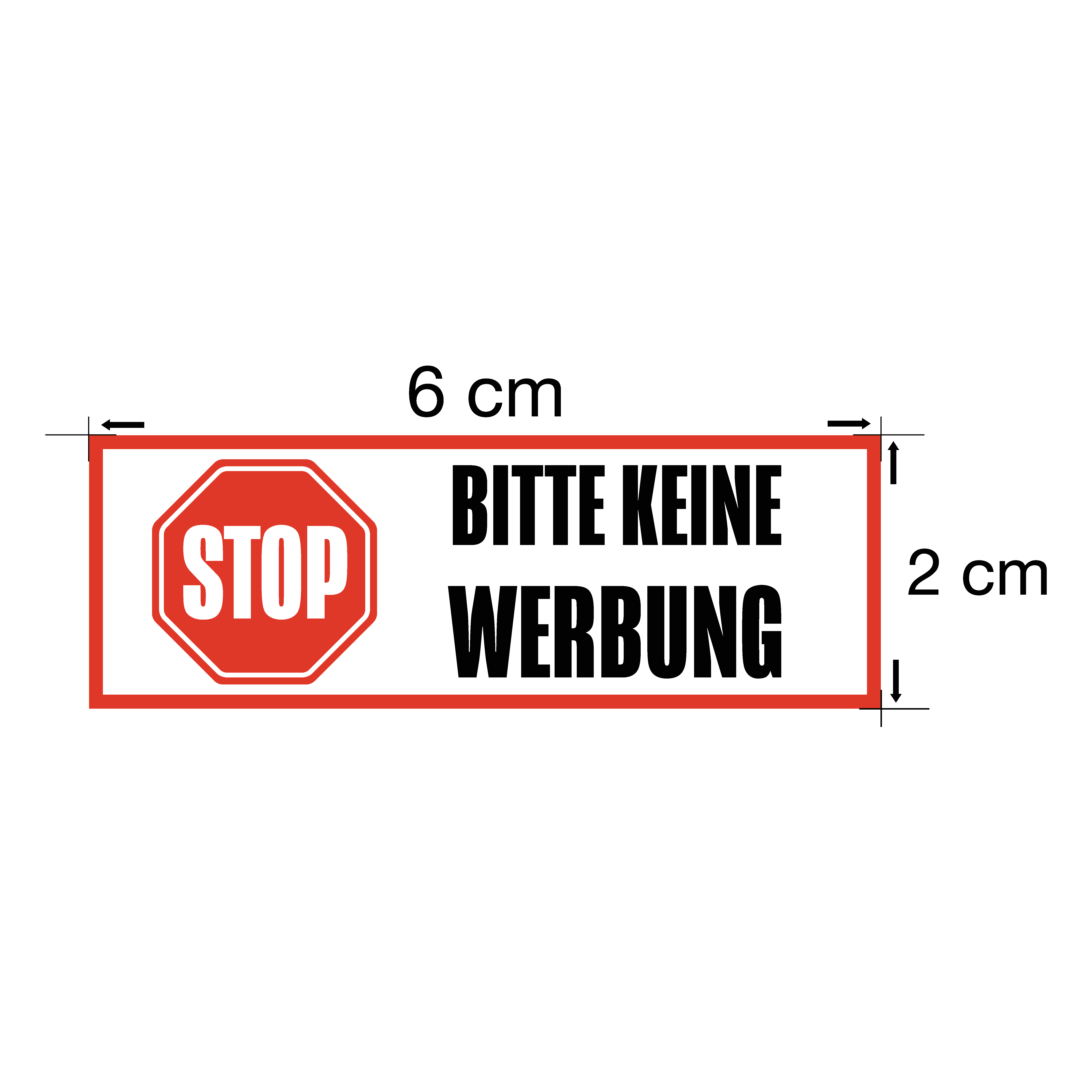 Aufkleber "Bitte keine Werbung", 4 Motive zur Auswahl, 60x20mm, Bitte keine Werbung
