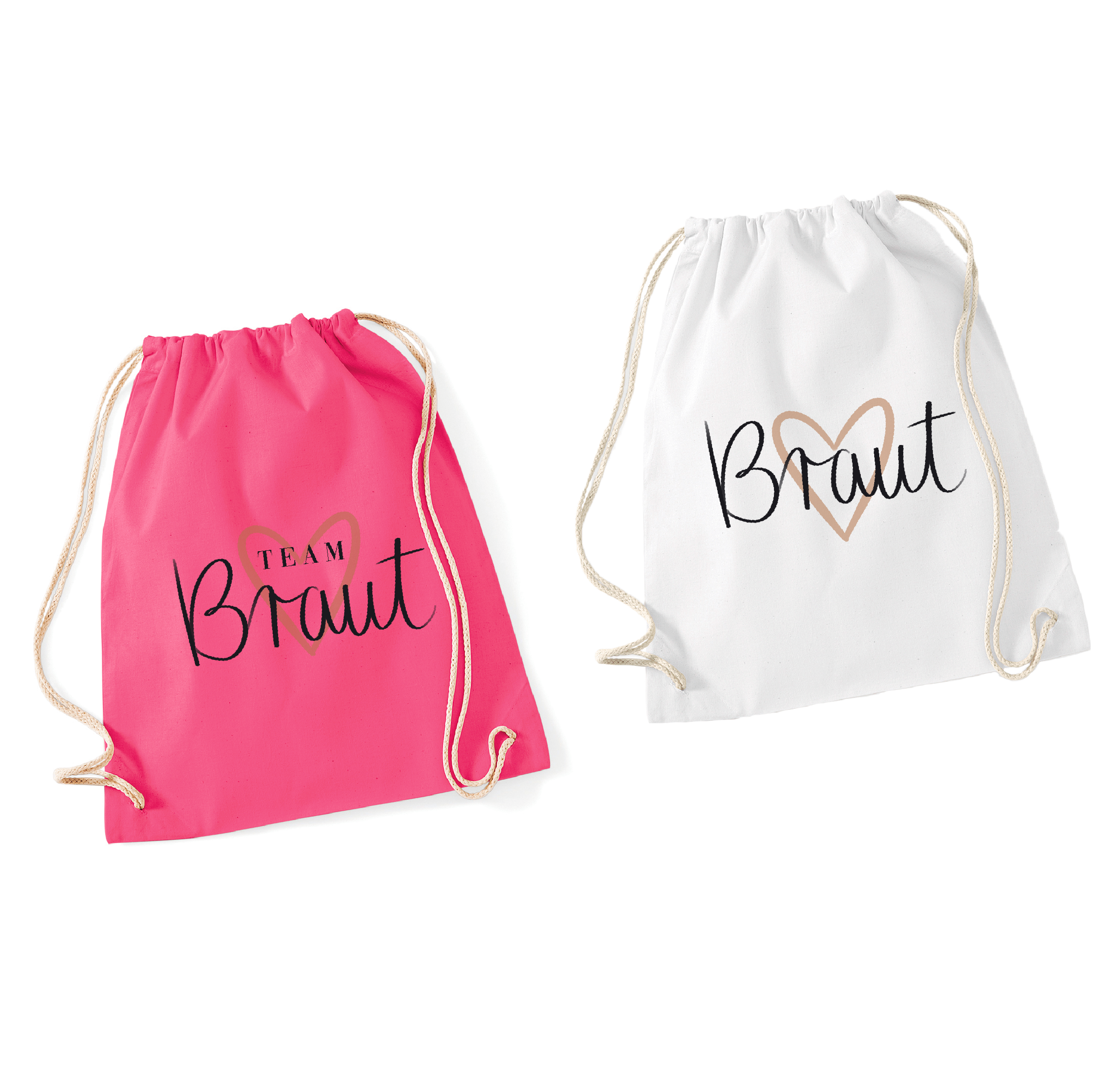 JGA Turnbeutel "Team Braut Herz" Team Braut