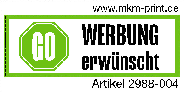 Aufkleber "Bitte keine Werbung", 4 Motive zur Auswahl, 60x20mm