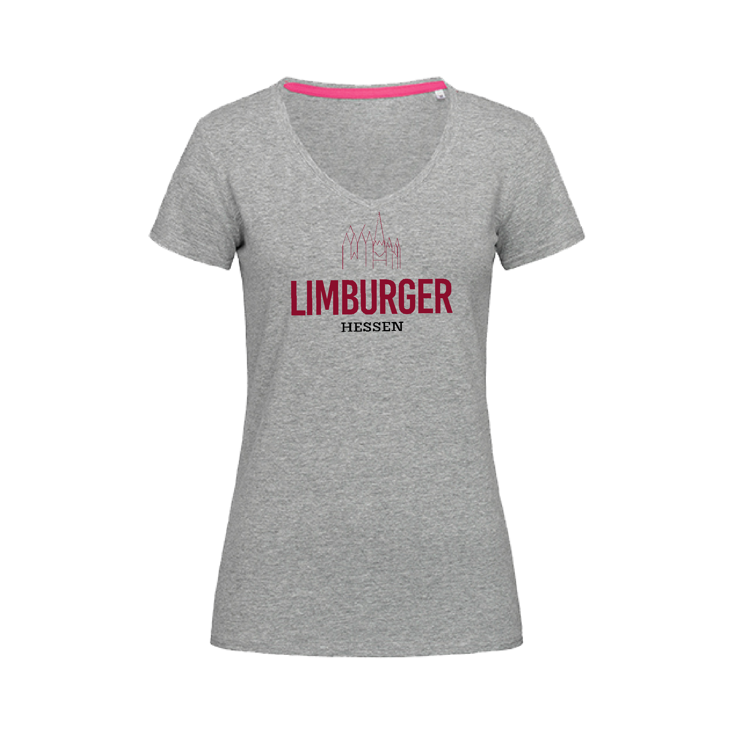 T-Shirt "Limburger" Damen mit Dom-heather grey (grau meliert)-XL