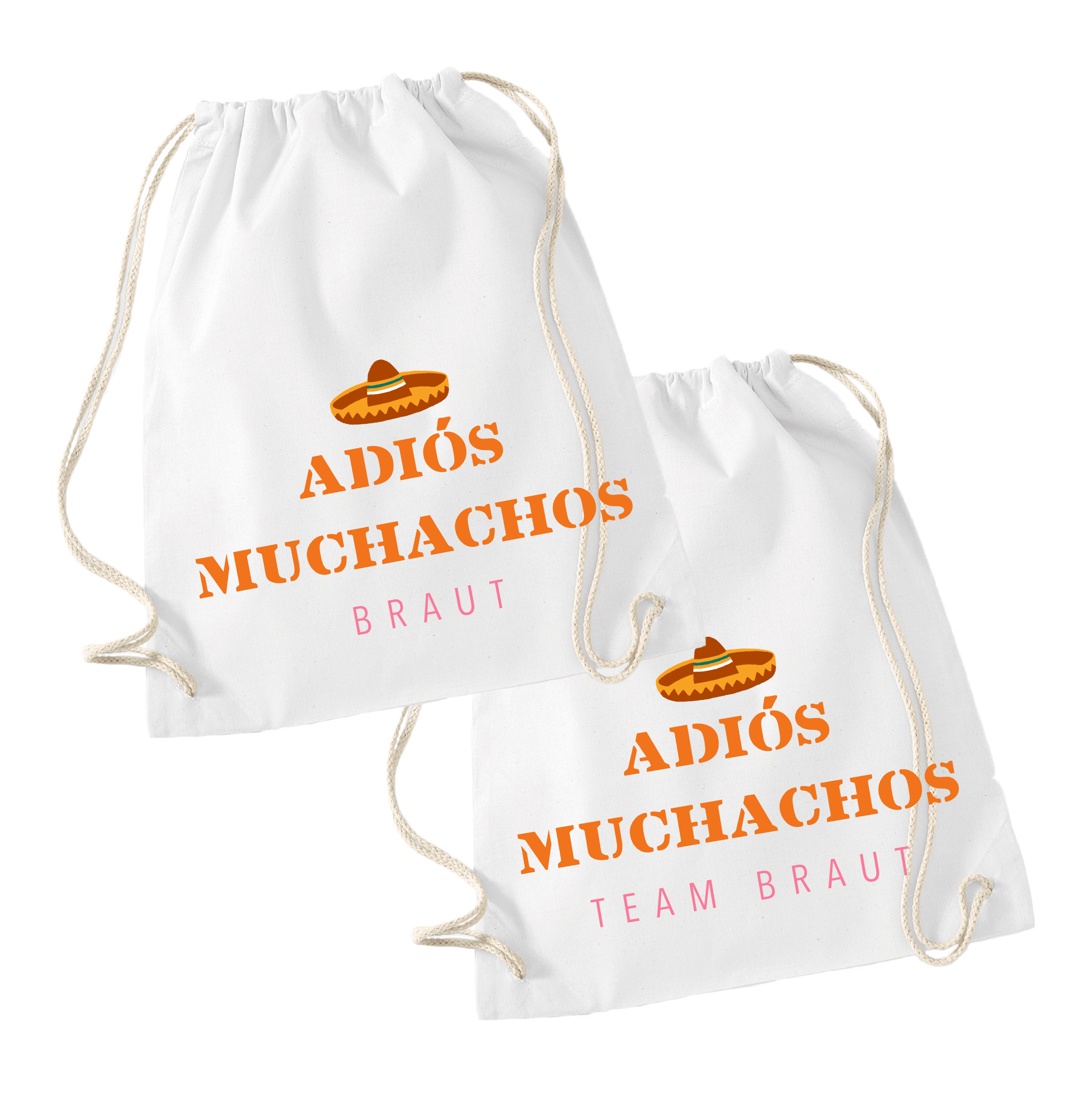 JGA Turnbeutel "Adiós Muchachos/Señoritas" Team Braut-weiß