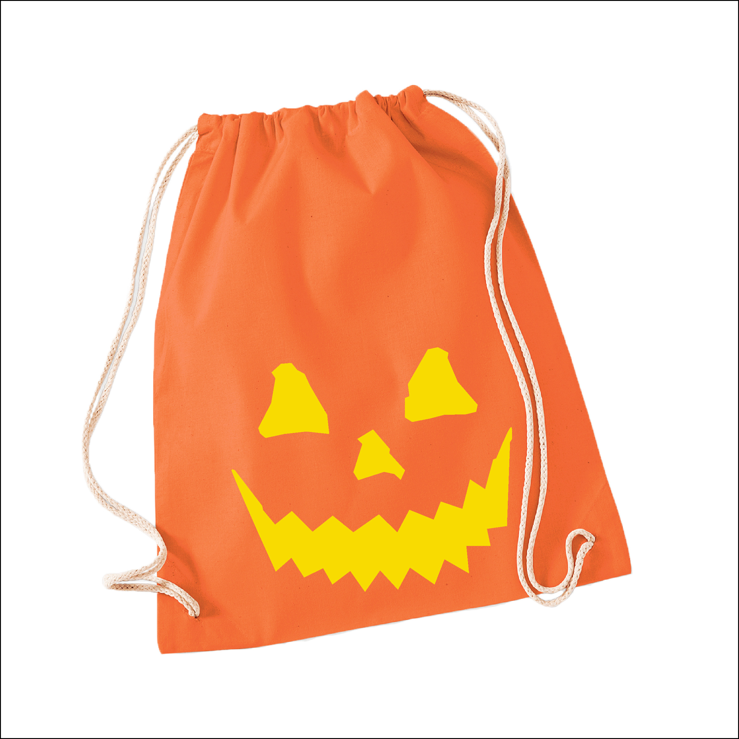 Halloween Turnbeutel "Jack o'Lantern" orange-gelb