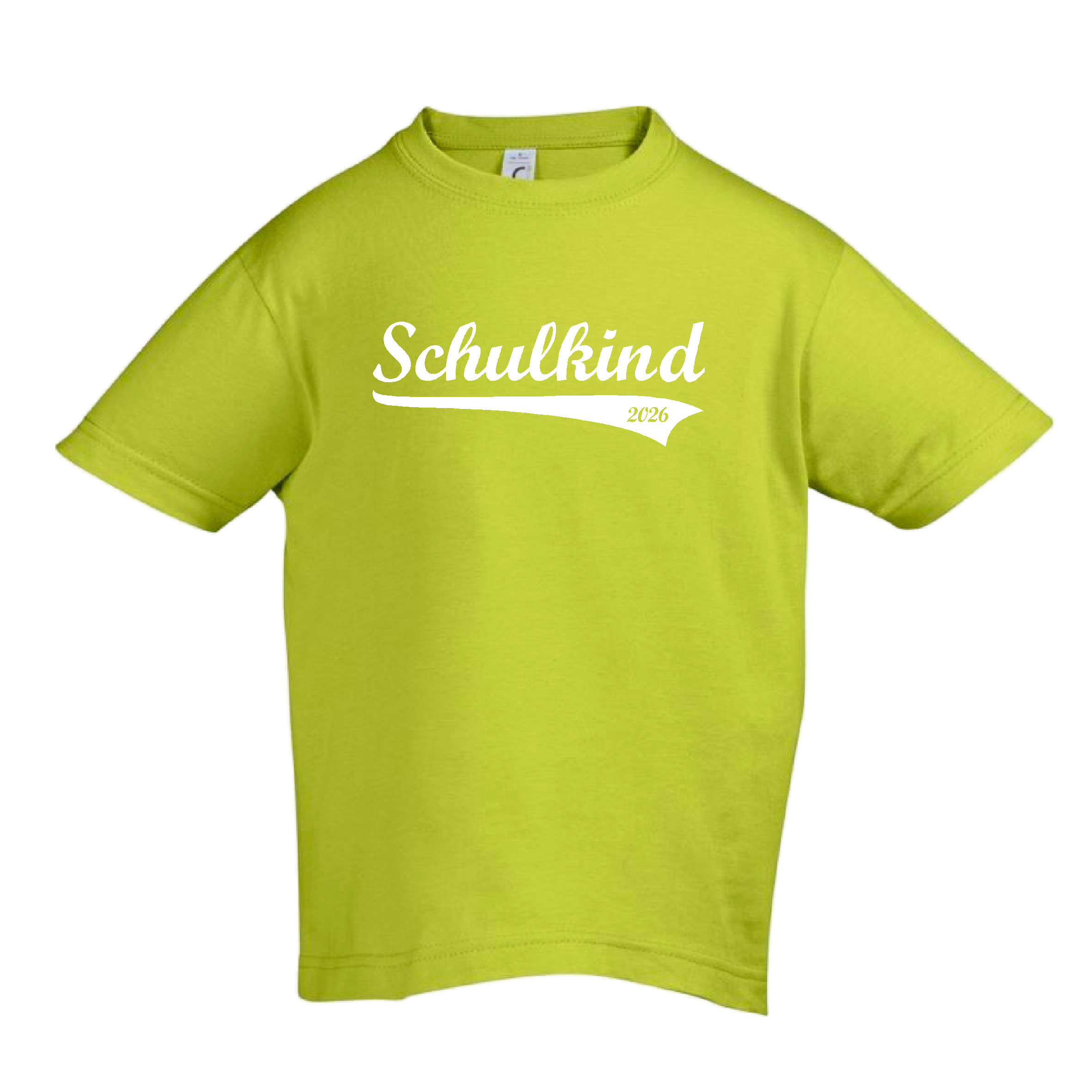 T-Shirt Kinder "Schulkind, Retro, Jahreszahl", Aufdruck weiß