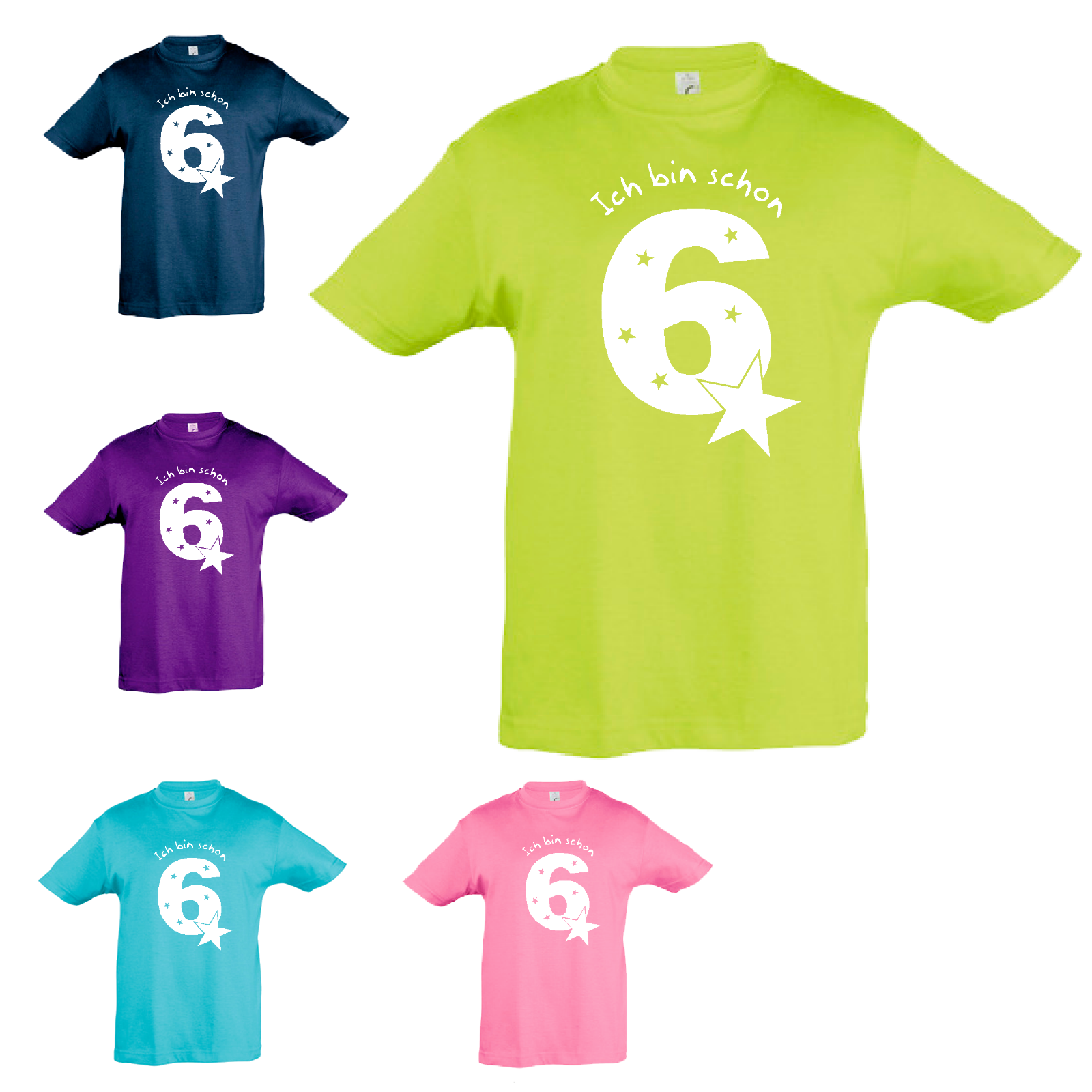 T-Shirt "Ich bin schon ... (1-9)", Zahlen in weiß