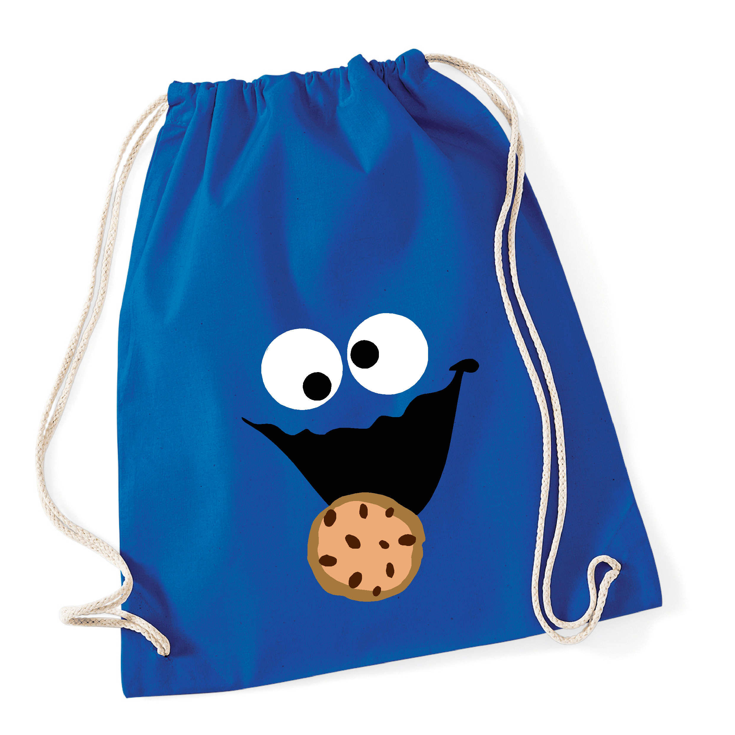 Turnbeutel "Krümelmonster" blau