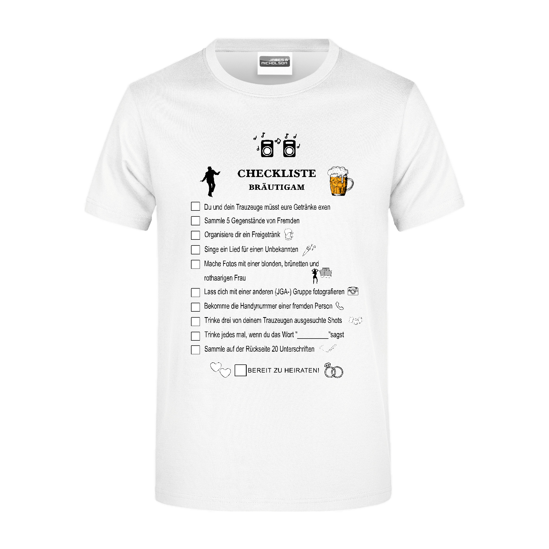 JGA T-Shirt "Checkliste"