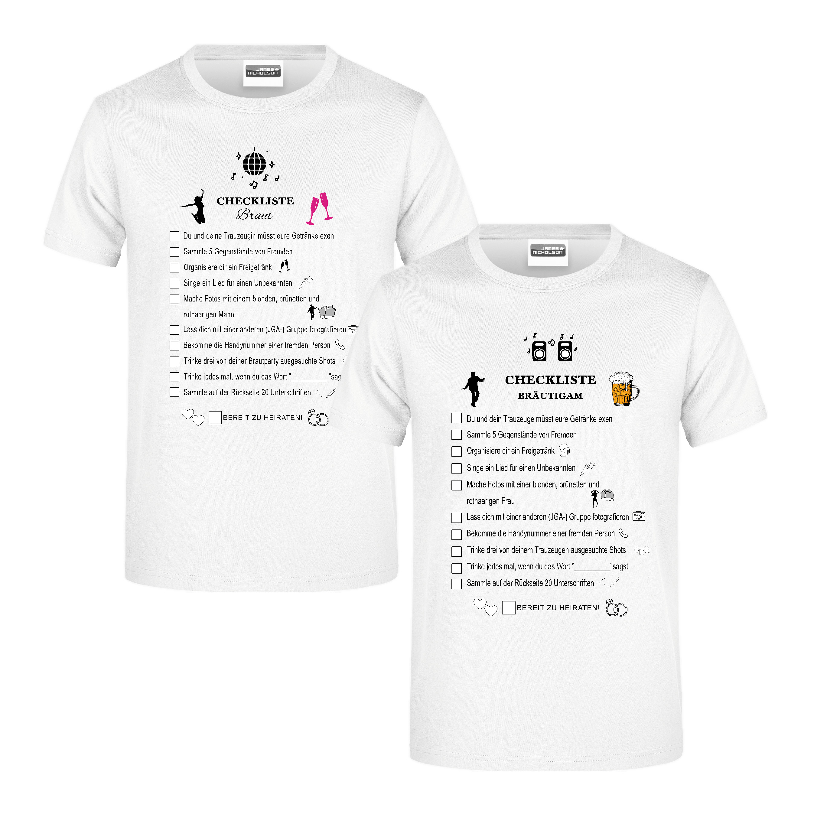JGA T-Shirt "Checkliste"