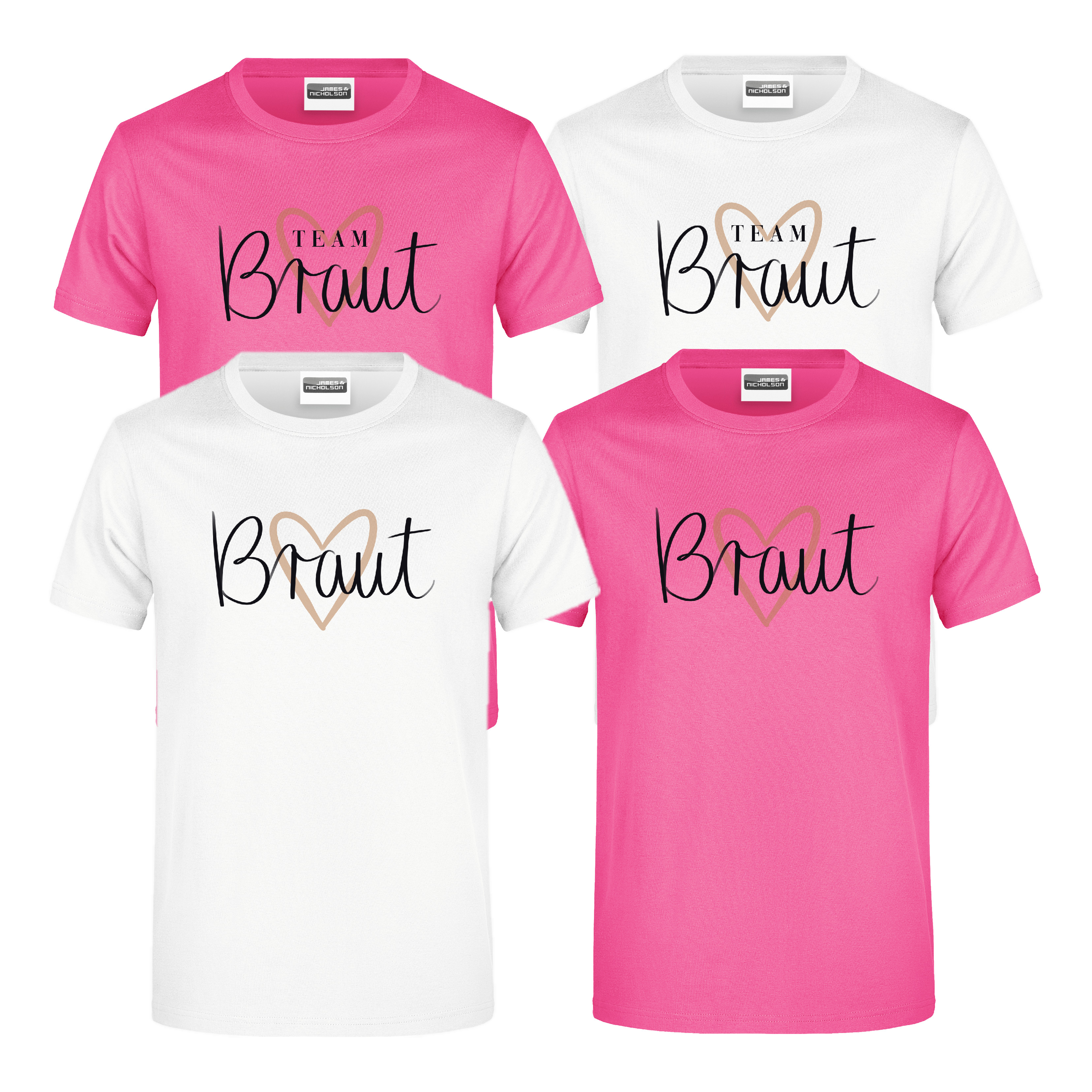 T-Shirt JGA "Team Braut Herz"