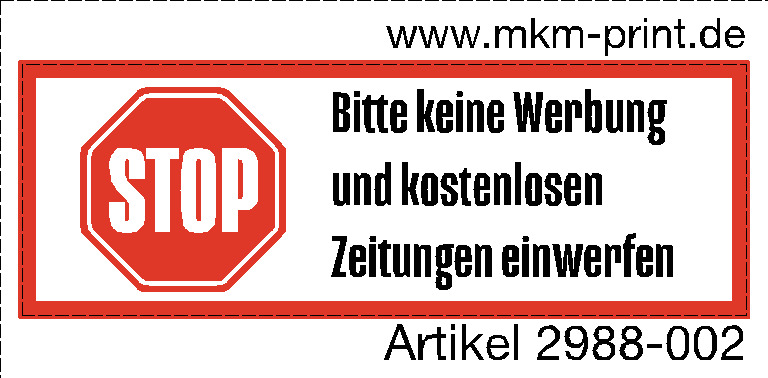 Aufkleber "Bitte keine Werbung", 4 Motive zur Auswahl, 60x20mm