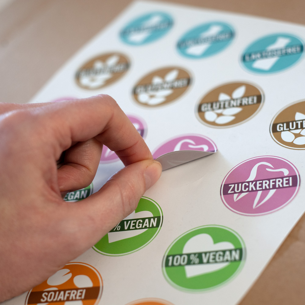 24 Stk. Aufkleber "Lebensmittelallergien", rund 4 cm