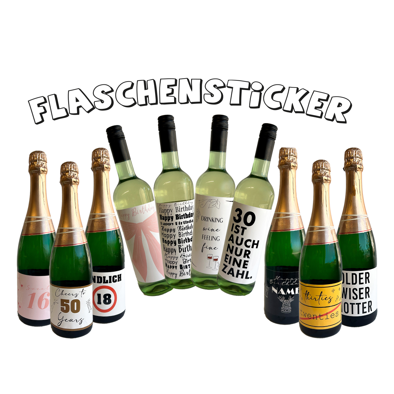 Flaschensticker für jeden Anlass